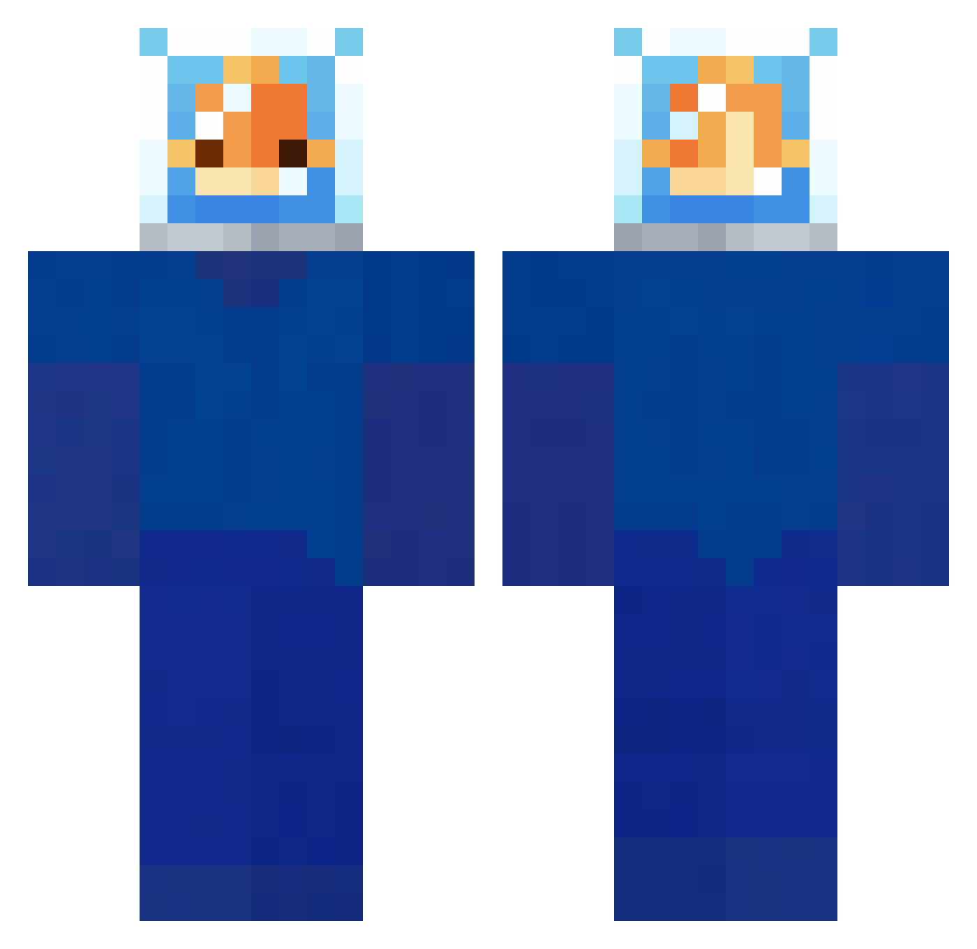 Cannels Minecraft skin, front and back view
