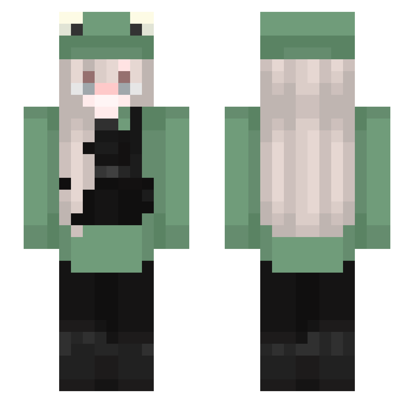 Eulalie Minecraft skin, front and back view