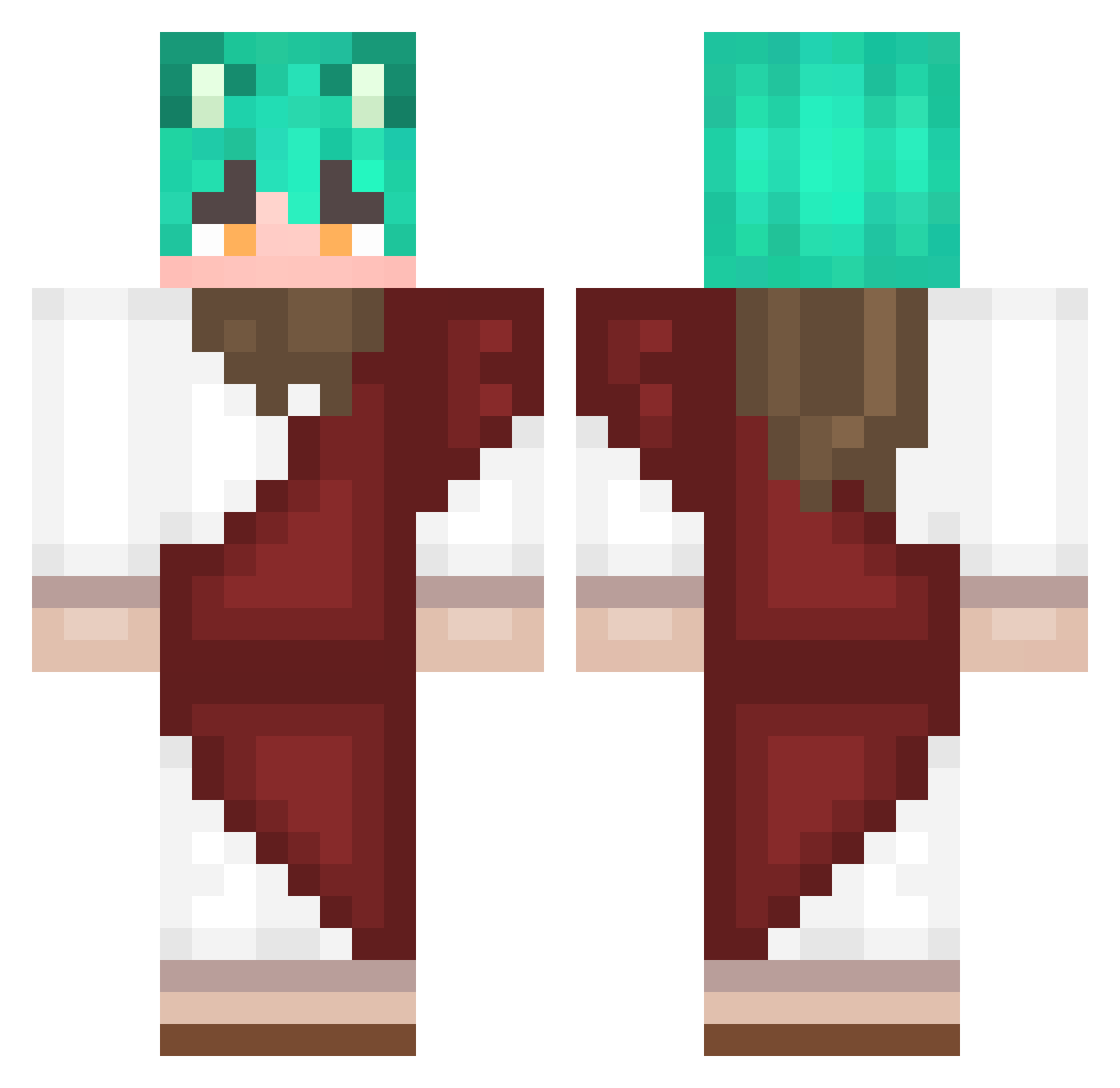 Coolment Minecraft skin, front and back view