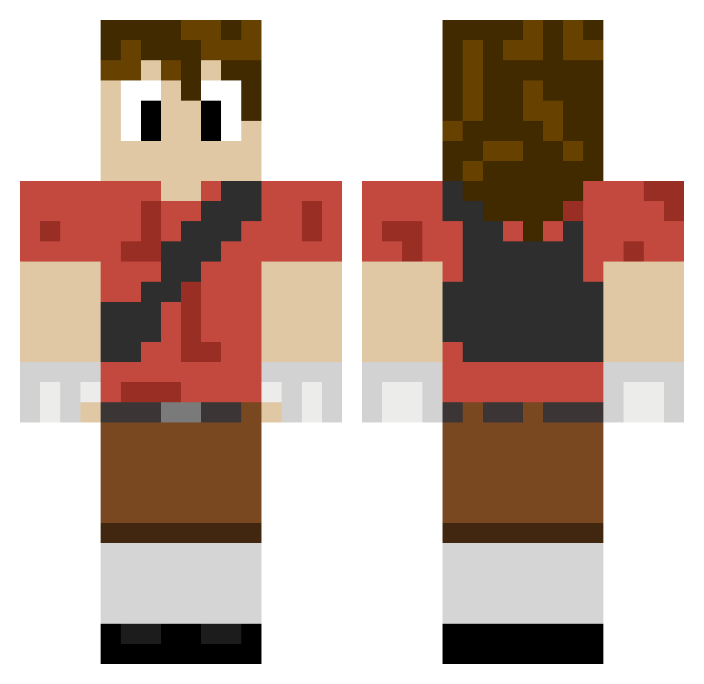 Dr_Quail Minecraft skin, front and back view