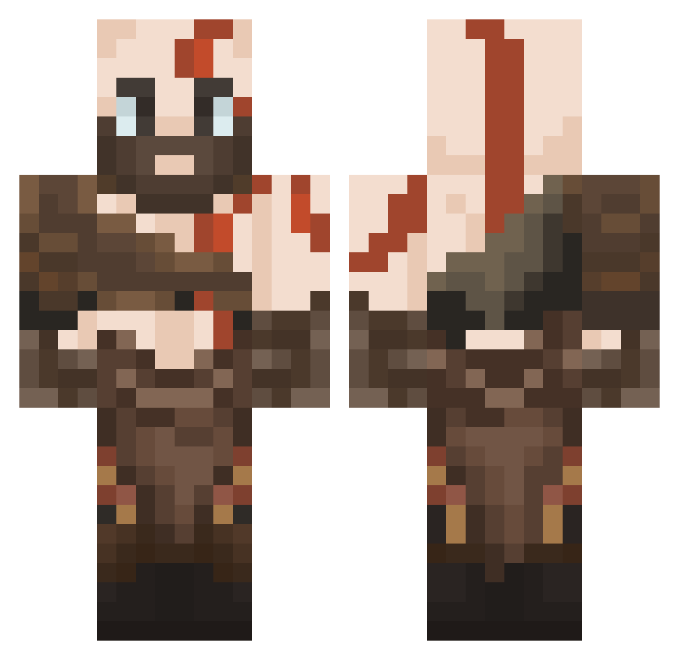 AIMP00 Minecraft skin, front and back view