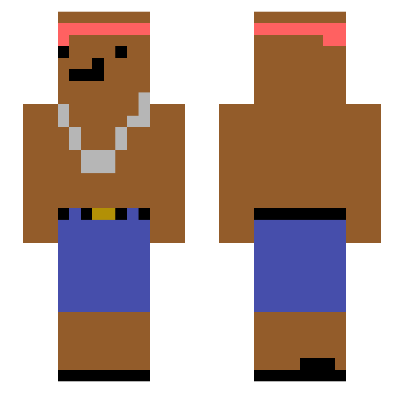 AlexTouchesKids Minecraft skin, front and back view