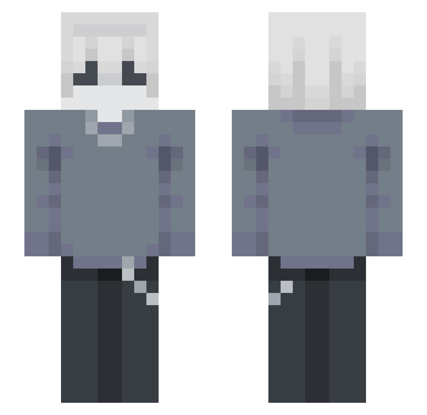 KindaLOL Minecraft skin, front and back view