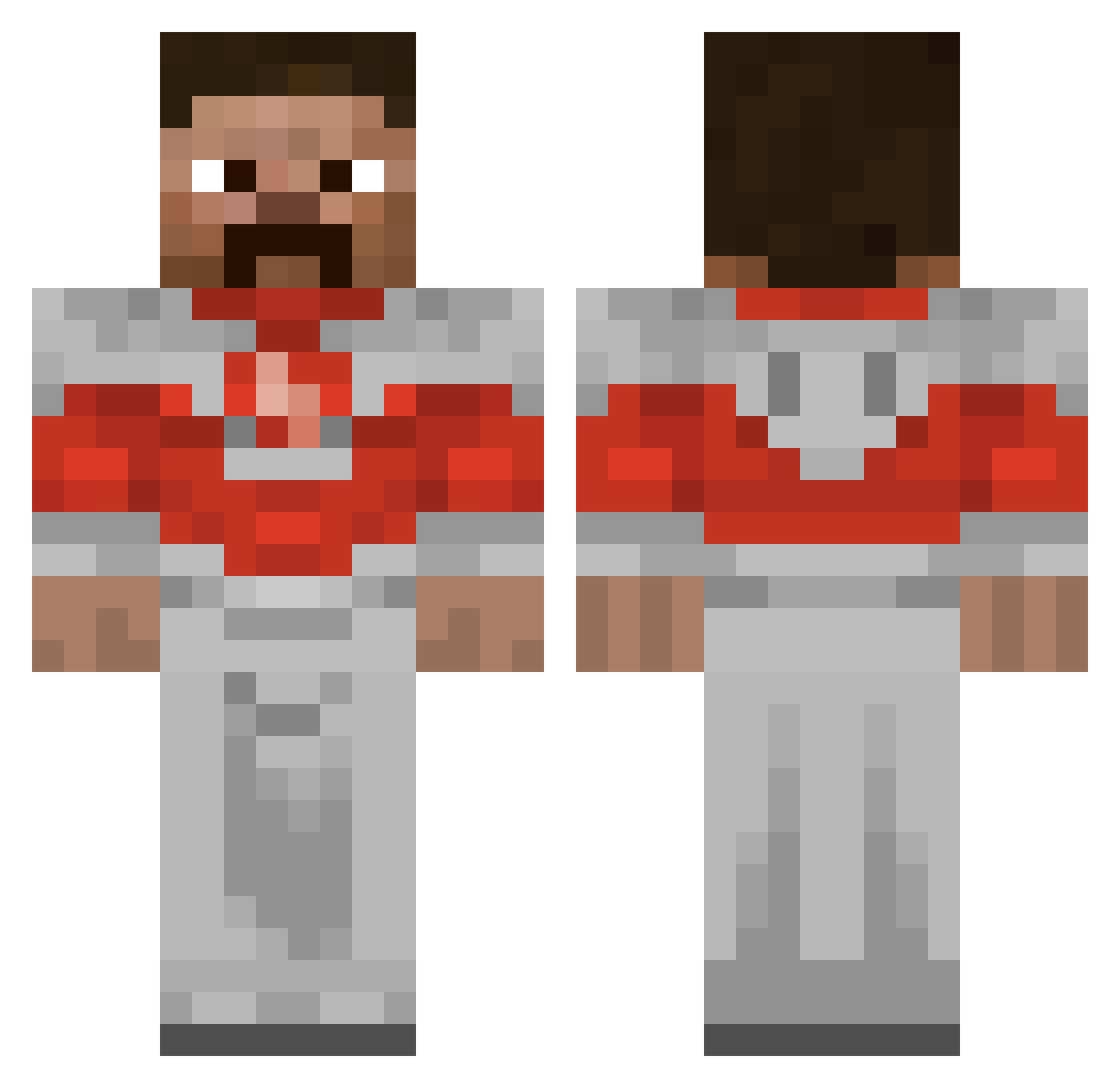 TuxenShogunMC Minecraft skin, front and back view