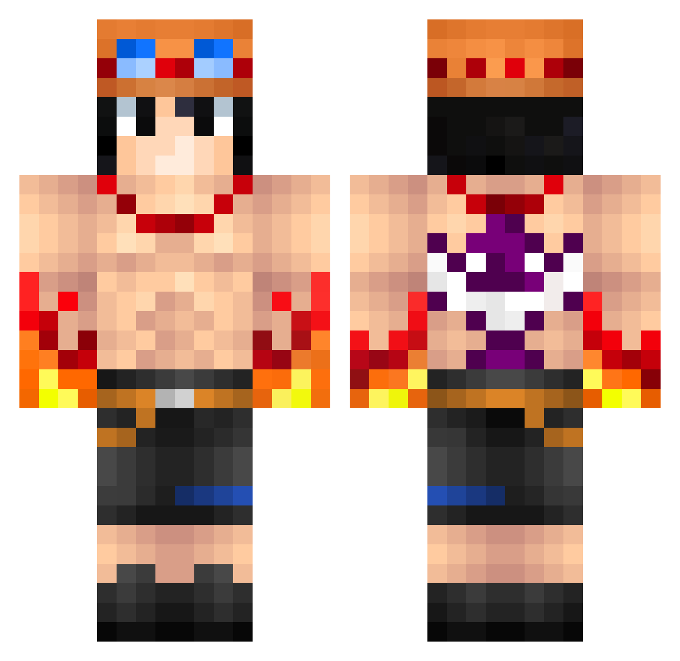 JoanL78 Minecraft skin, front and back view