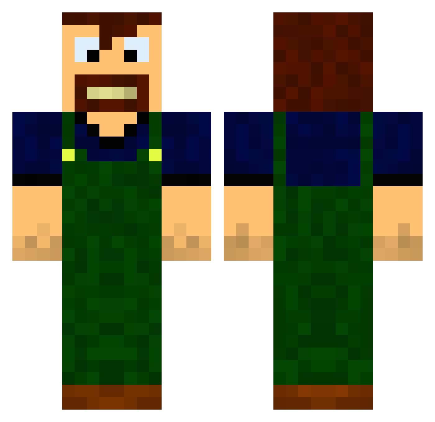 Grubyy_yo Minecraft skin, front and back view