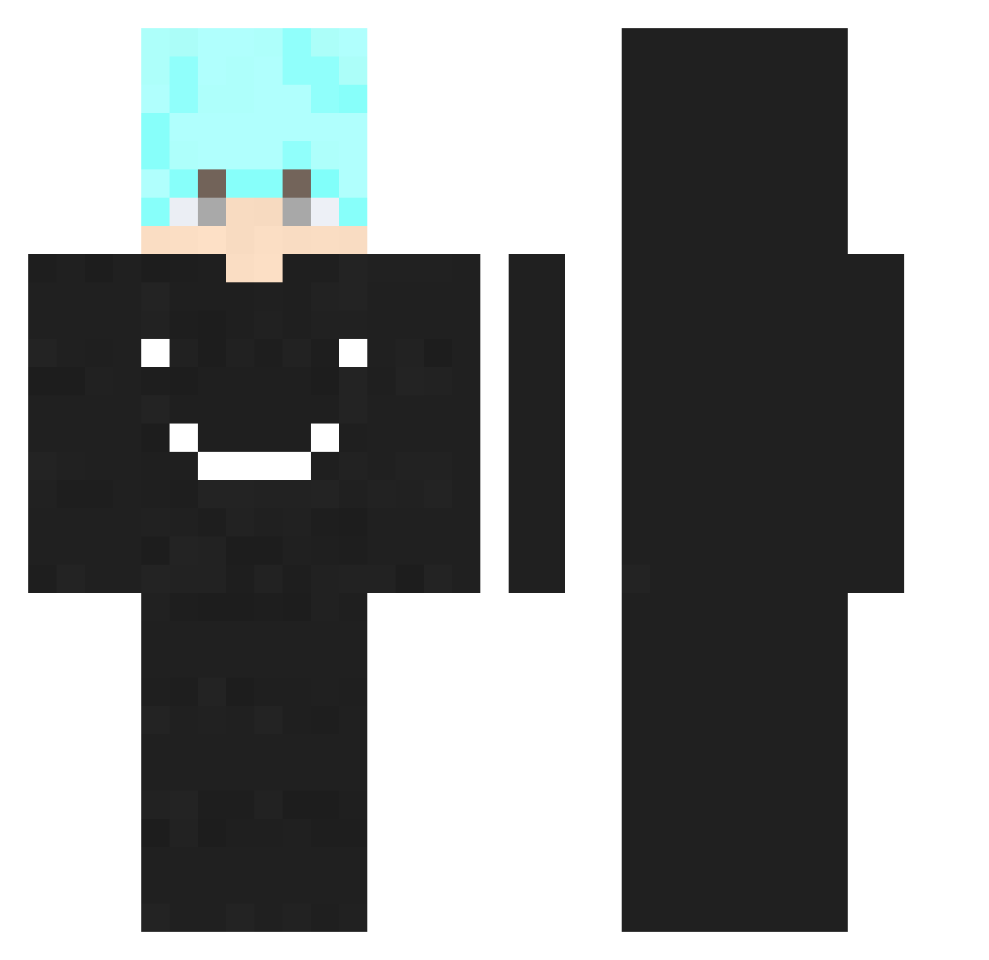 ATheo71 Minecraft skin, front and back view