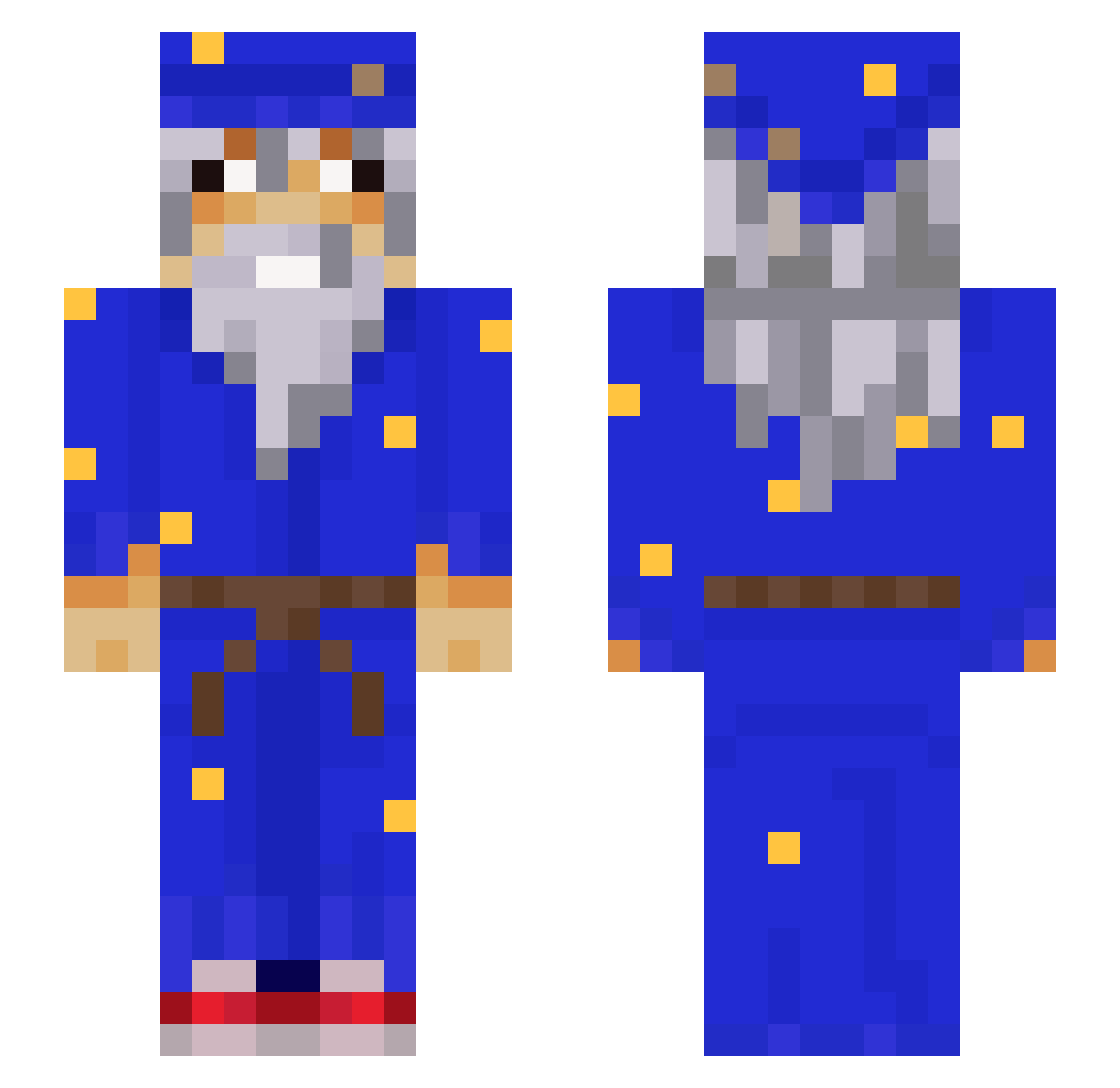 TheREALQuonk Minecraft skin, front and back view