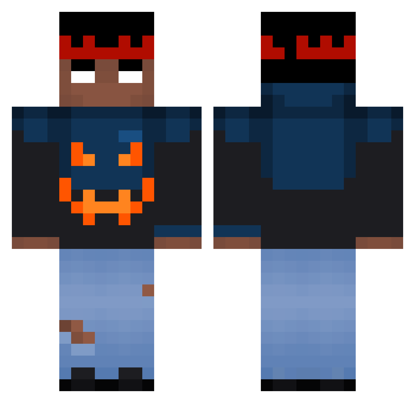 uohh Minecraft skin, front and back view
