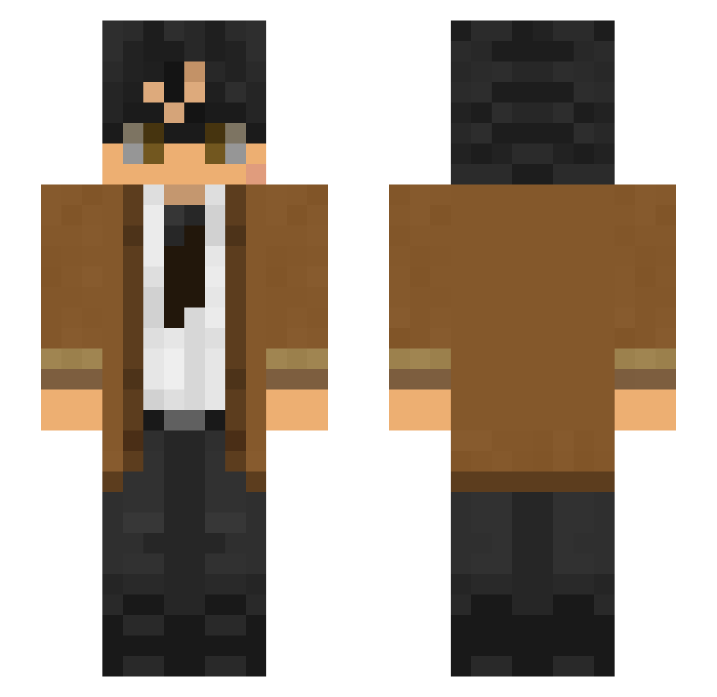 Meeptaziack Minecraft skin, front and back view