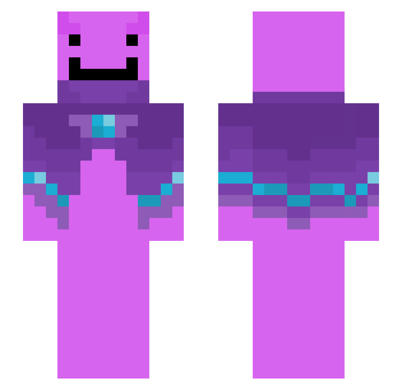 Bitsster Minecraft skin, front and back view