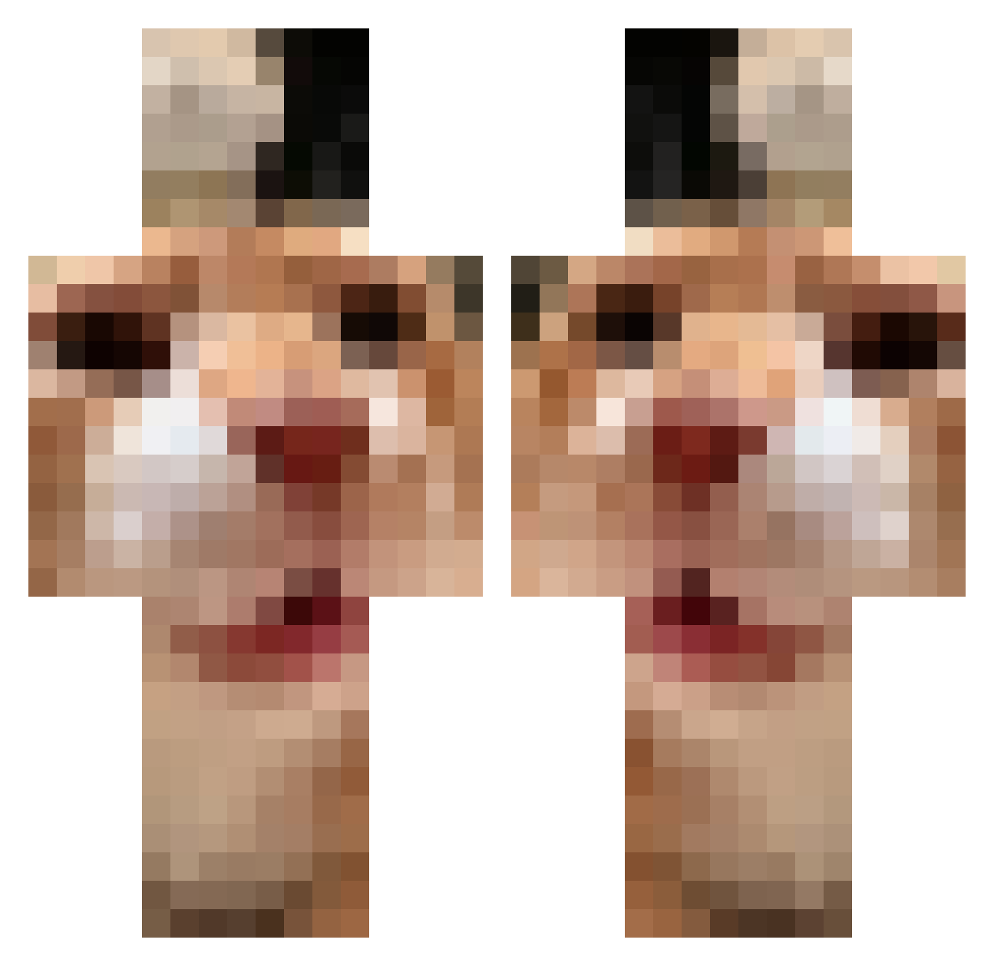 majorGab Minecraft skin, front and back view