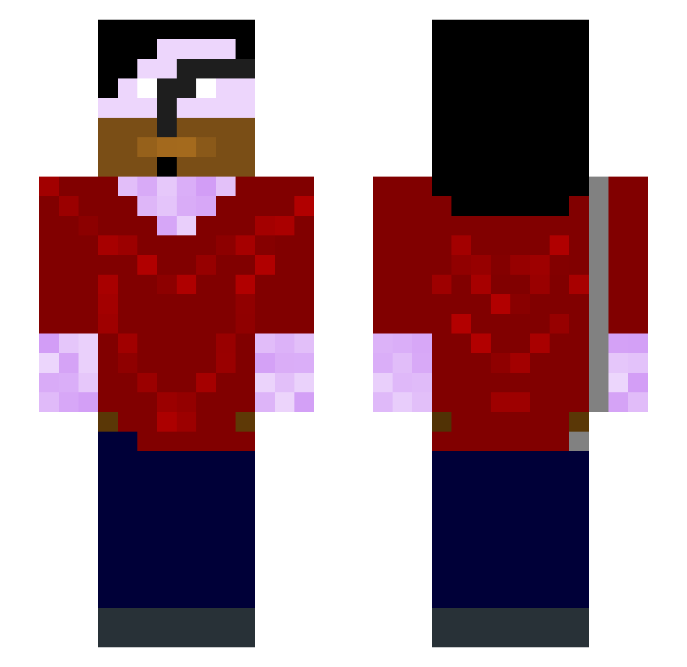 Canari Minecraft skin, front and back view
