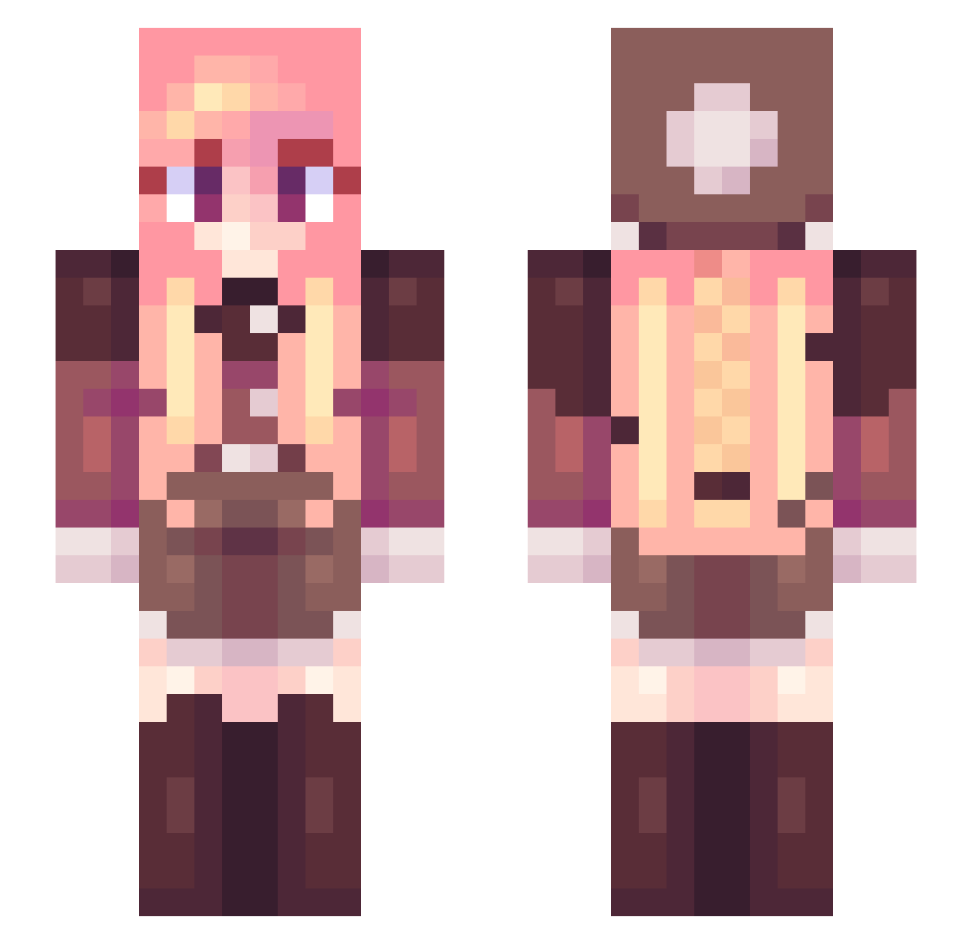 CandyBlackberry Minecraft skin, front and back view