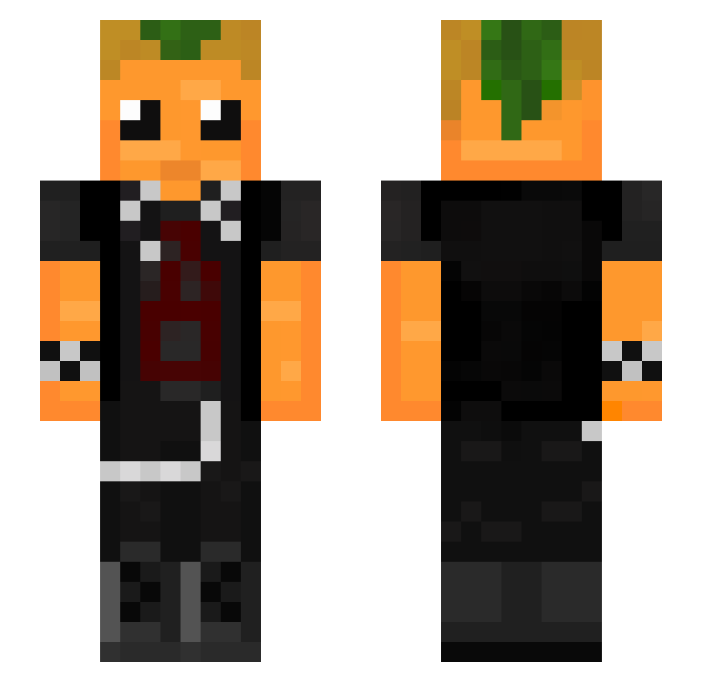 Cariocazin Minecraft skin, front and back view