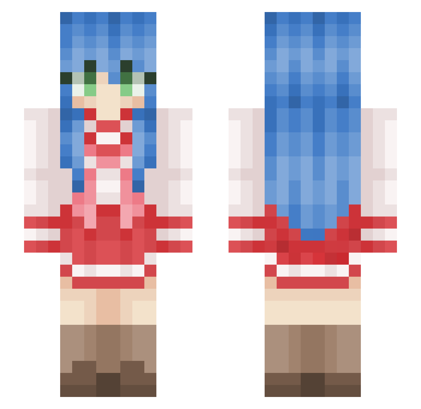 ACO_001 Minecraft skin, front and back view