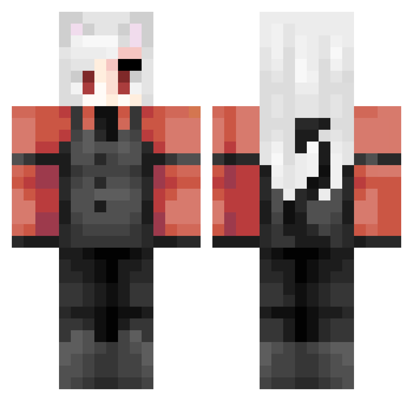 Ajalugu Minecraft skin, front and back view