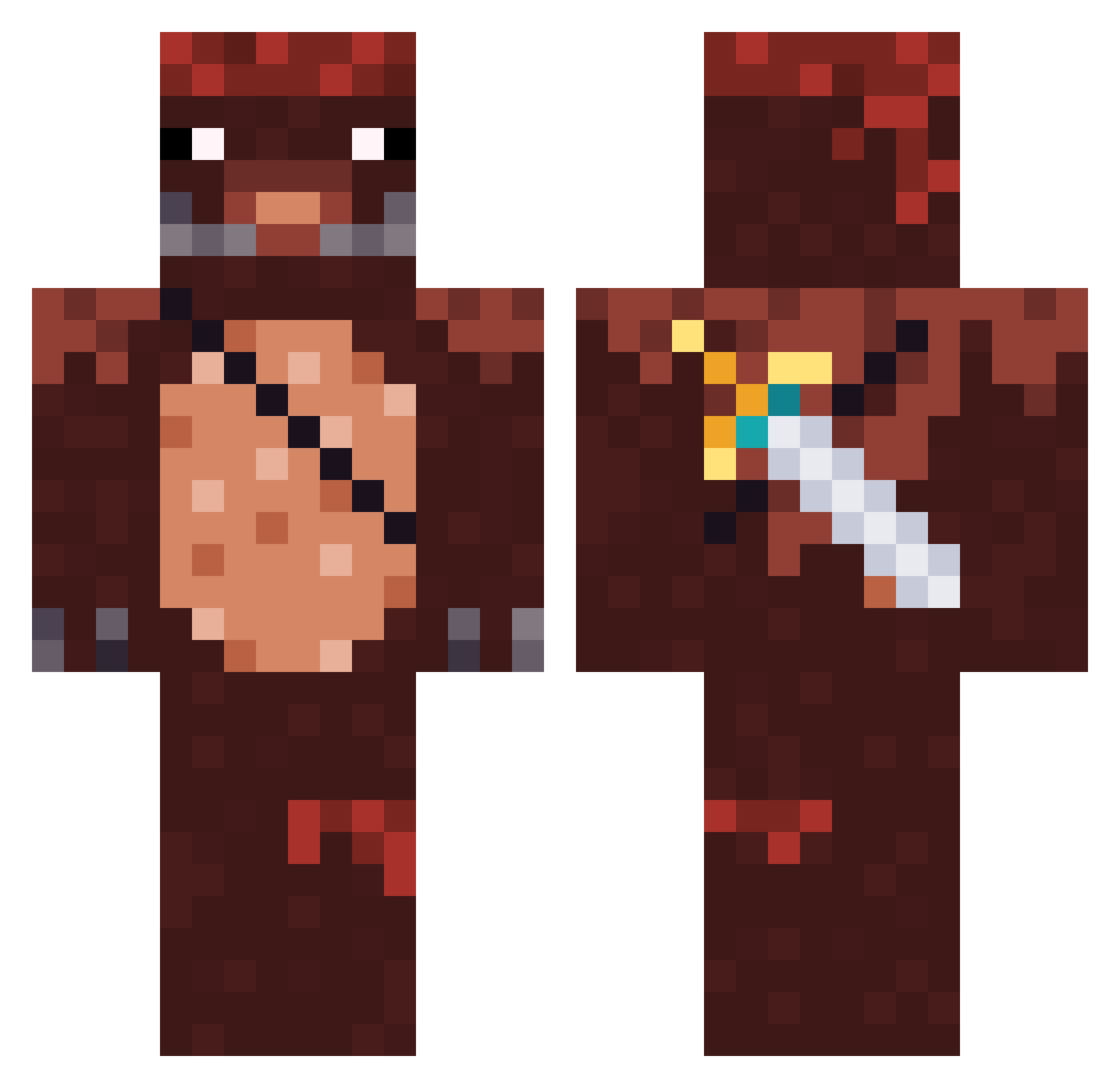 WXRH0G Minecraft skin, front and back view