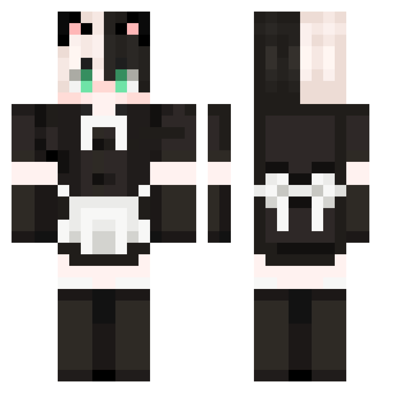 TowLAD Minecraft skin, front and back view