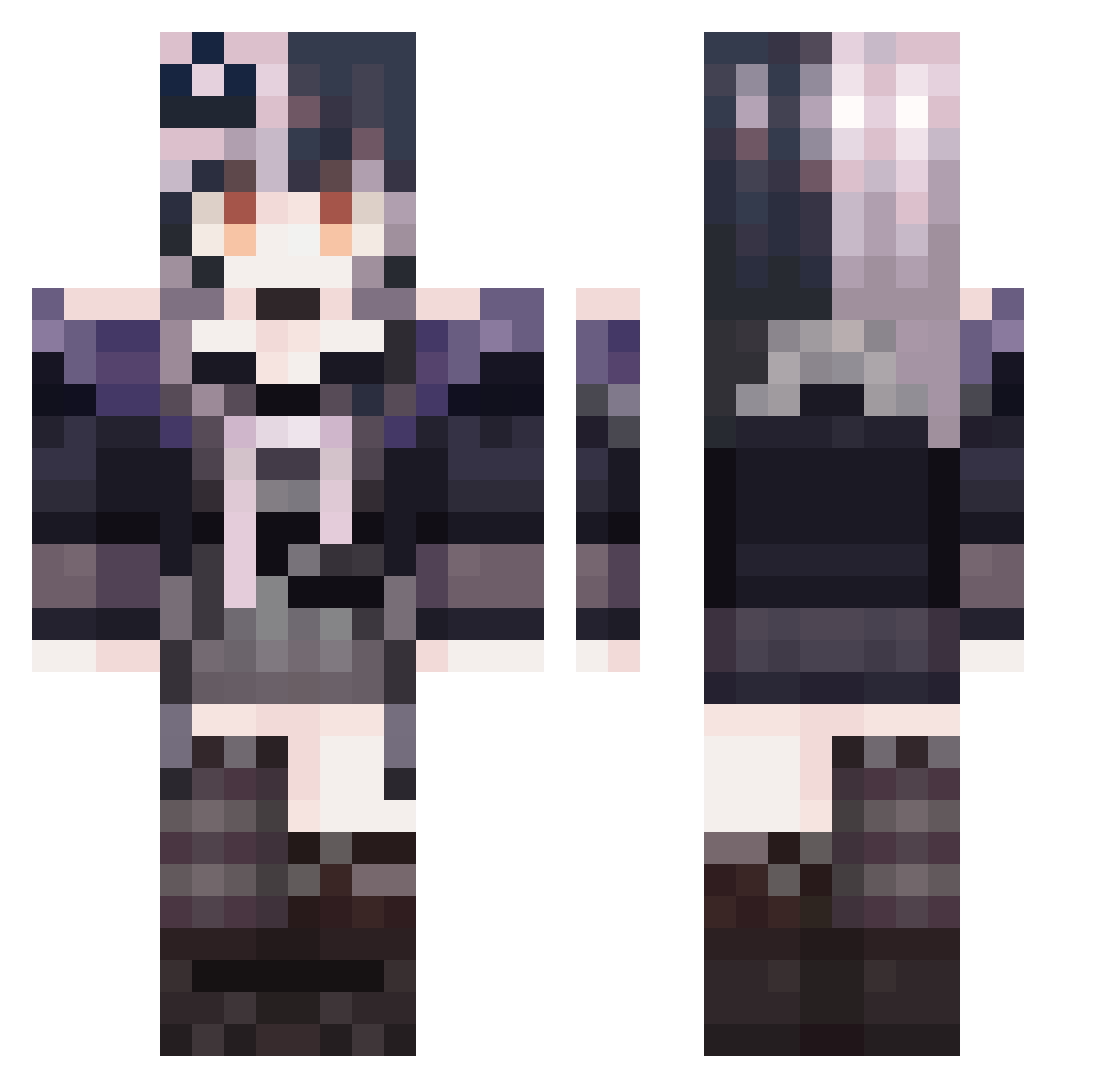reg6 Minecraft skin, front and back view