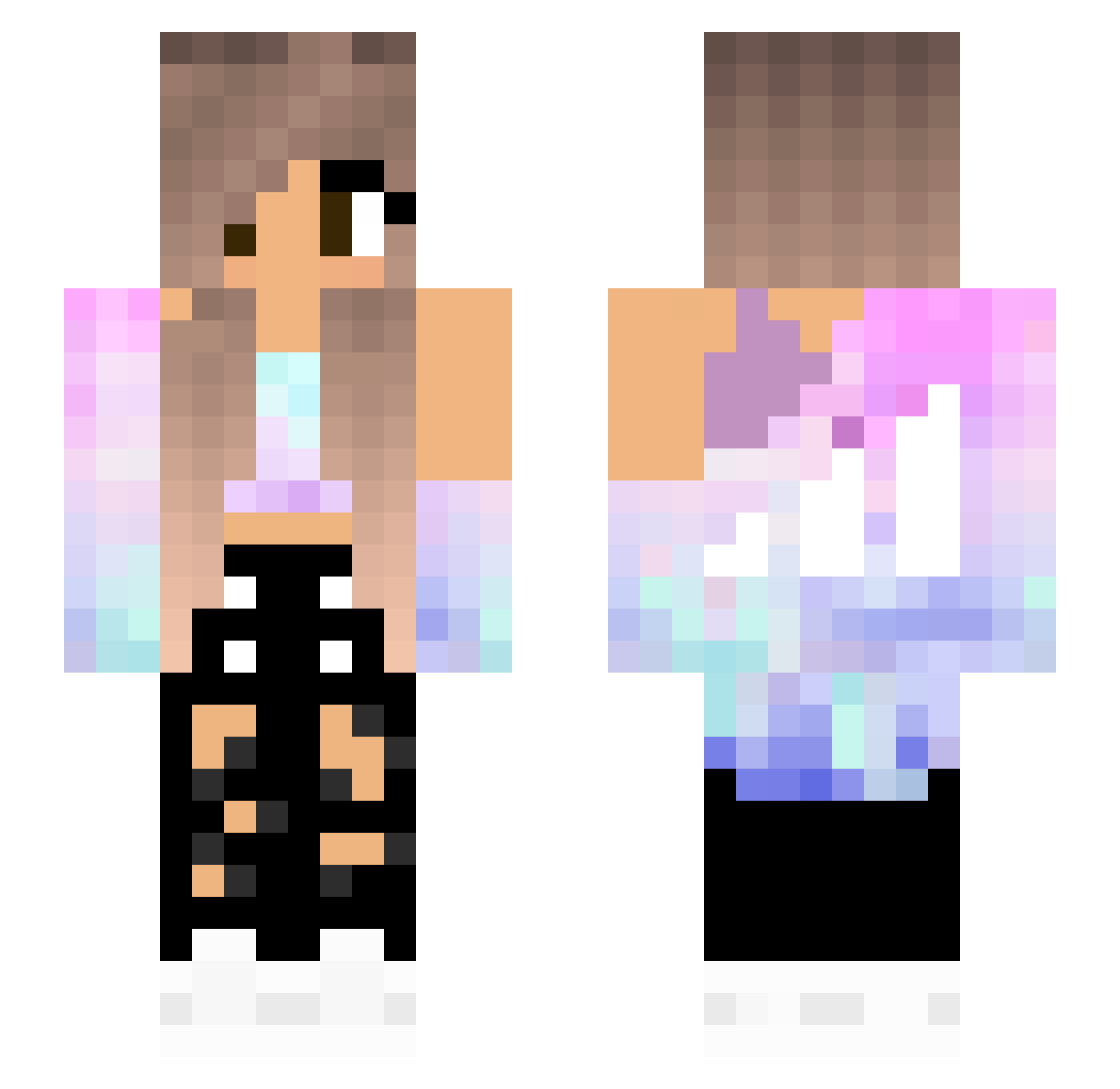 SunsetTheGlamour Minecraft skin, front and back view