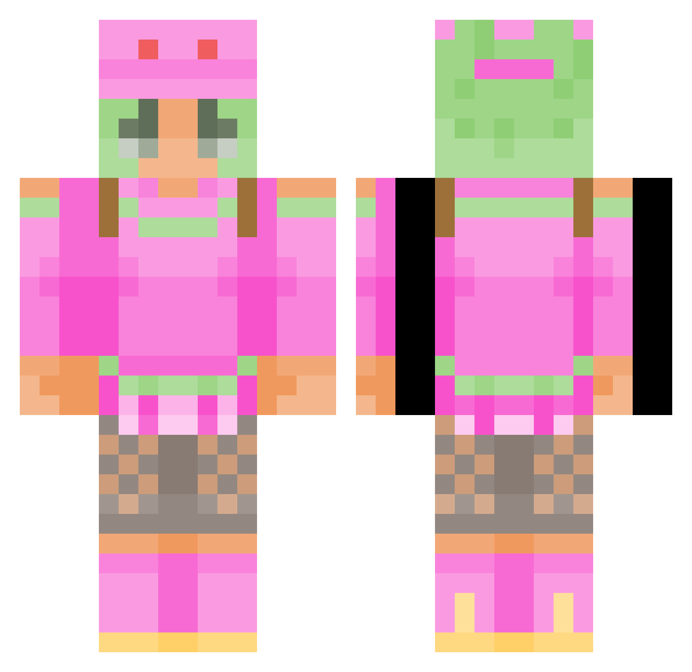 dejann Minecraft skin, front and back view