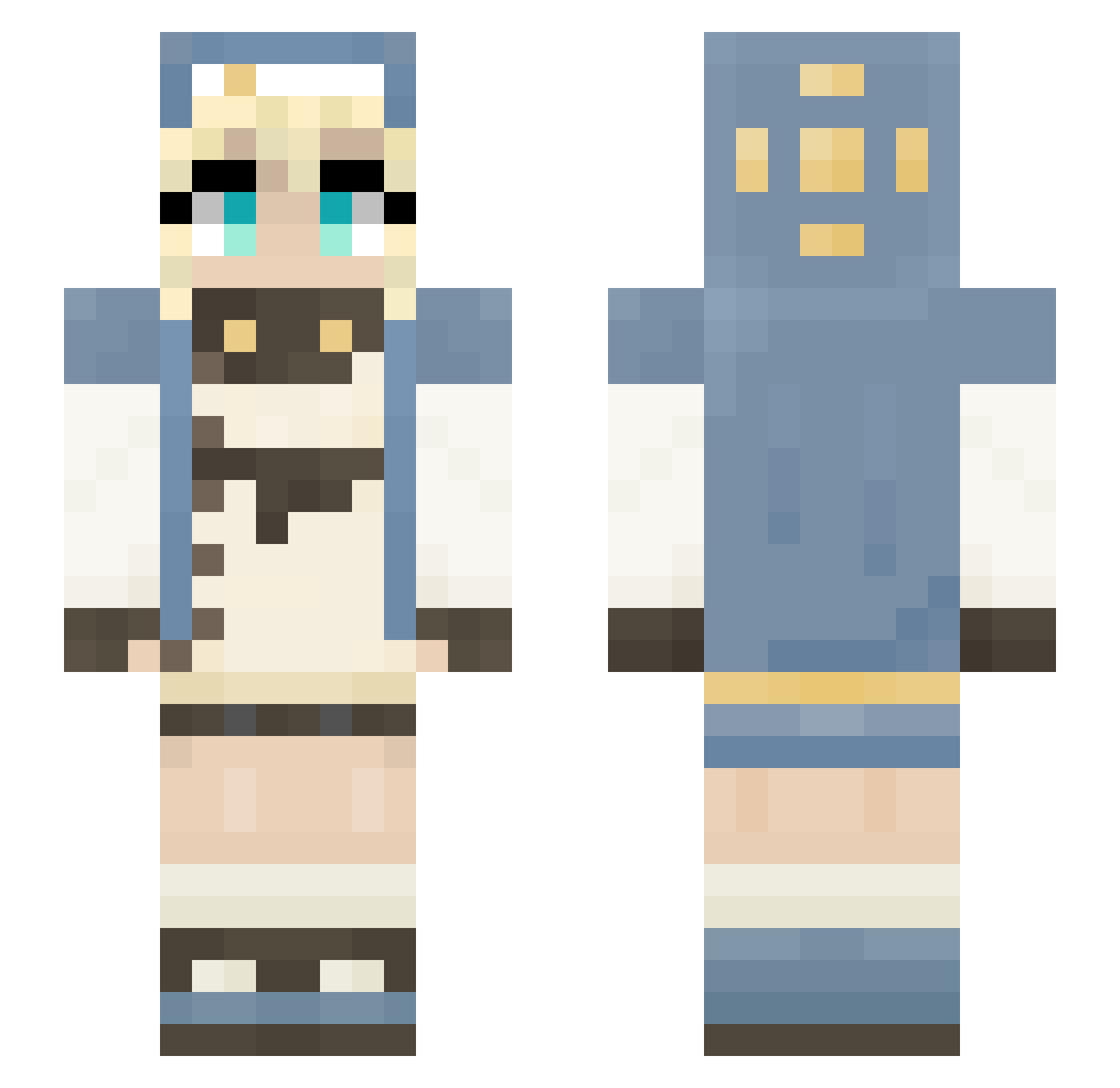 tiaowen123 Minecraft skin, front and back view