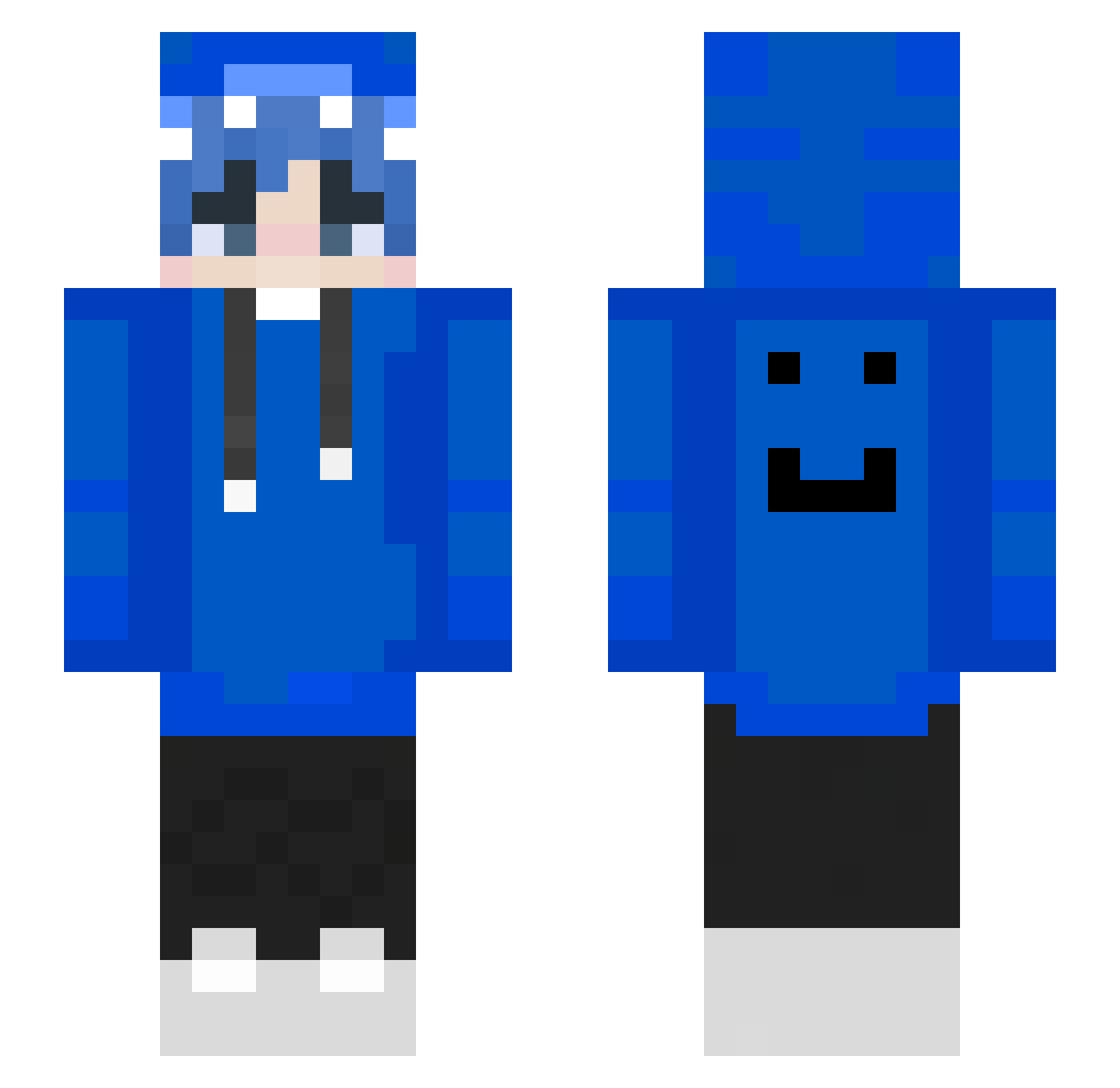 Scratchadac123 Minecraft skin, front and back view