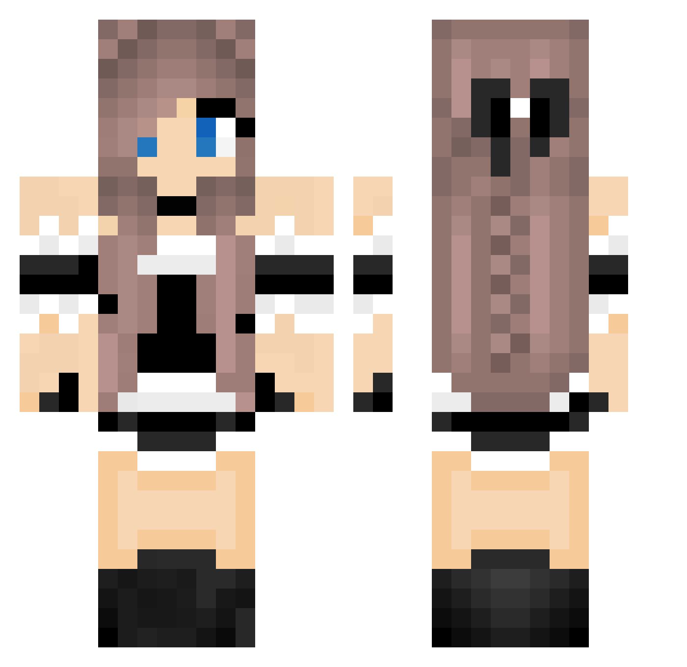 sweetzxd Minecraft skin, front and back view