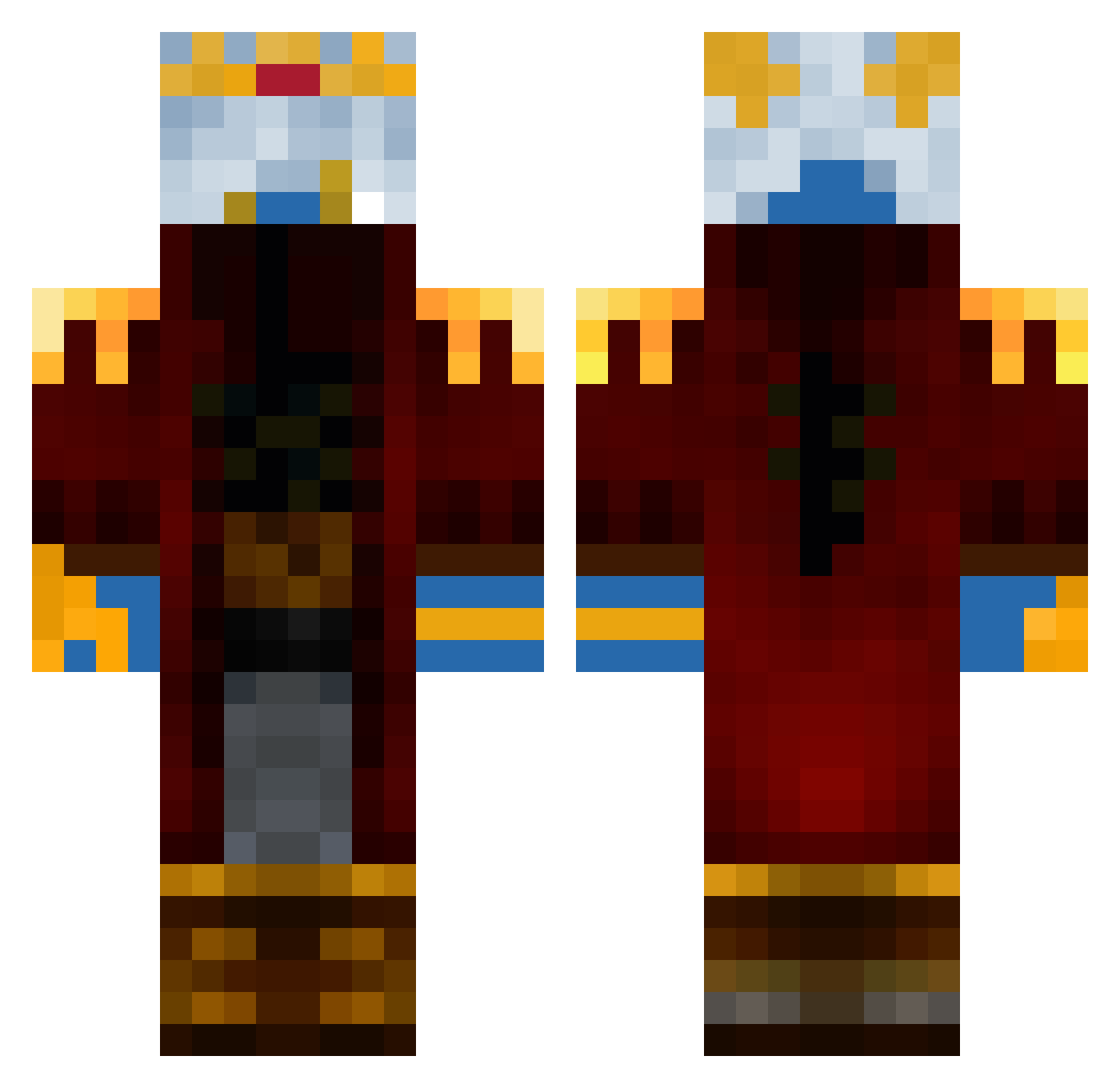 Alfondy Minecraft skin, front and back view