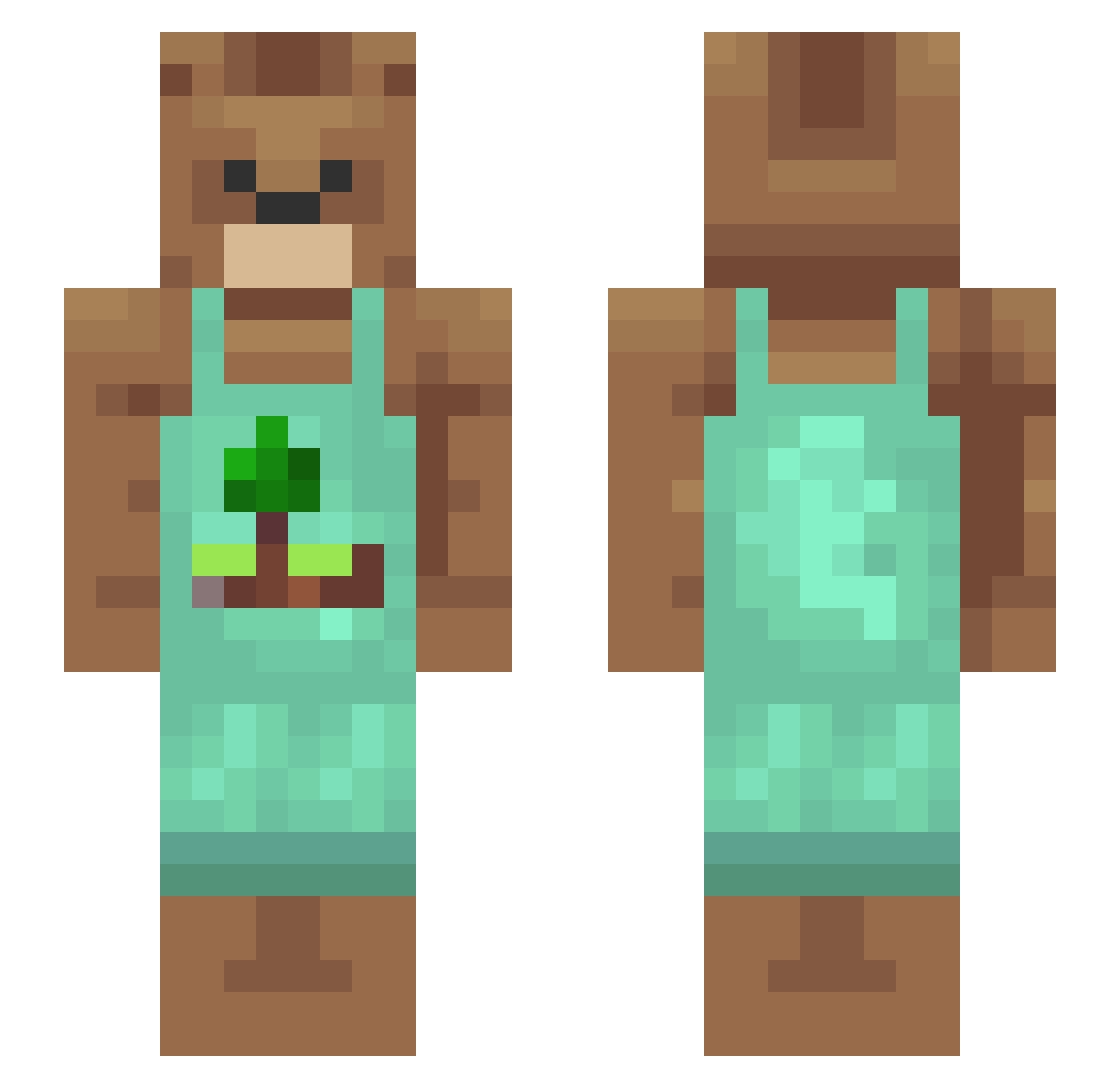 MysteryMan3665 Minecraft skin, front and back view