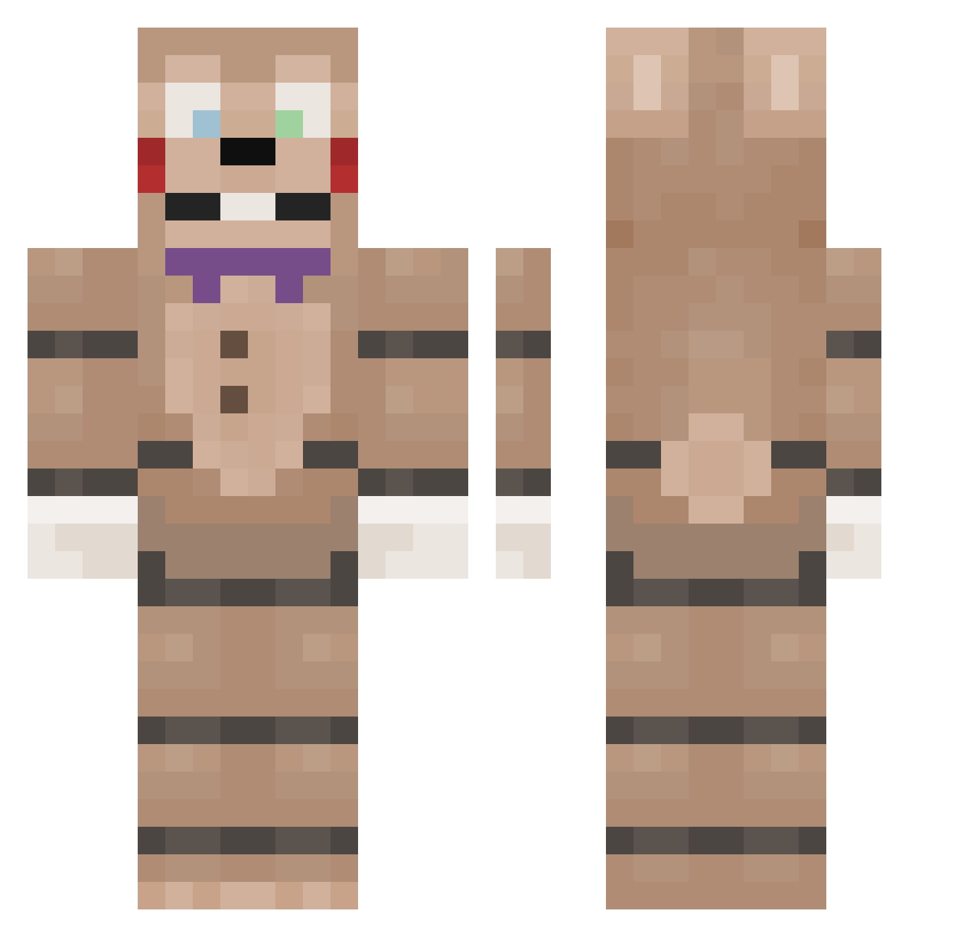 Diaabolic Minecraft skin, front and back view