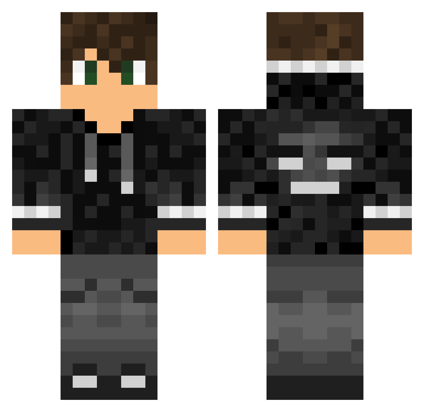 AlbinoReaper97 Minecraft skin, front and back view