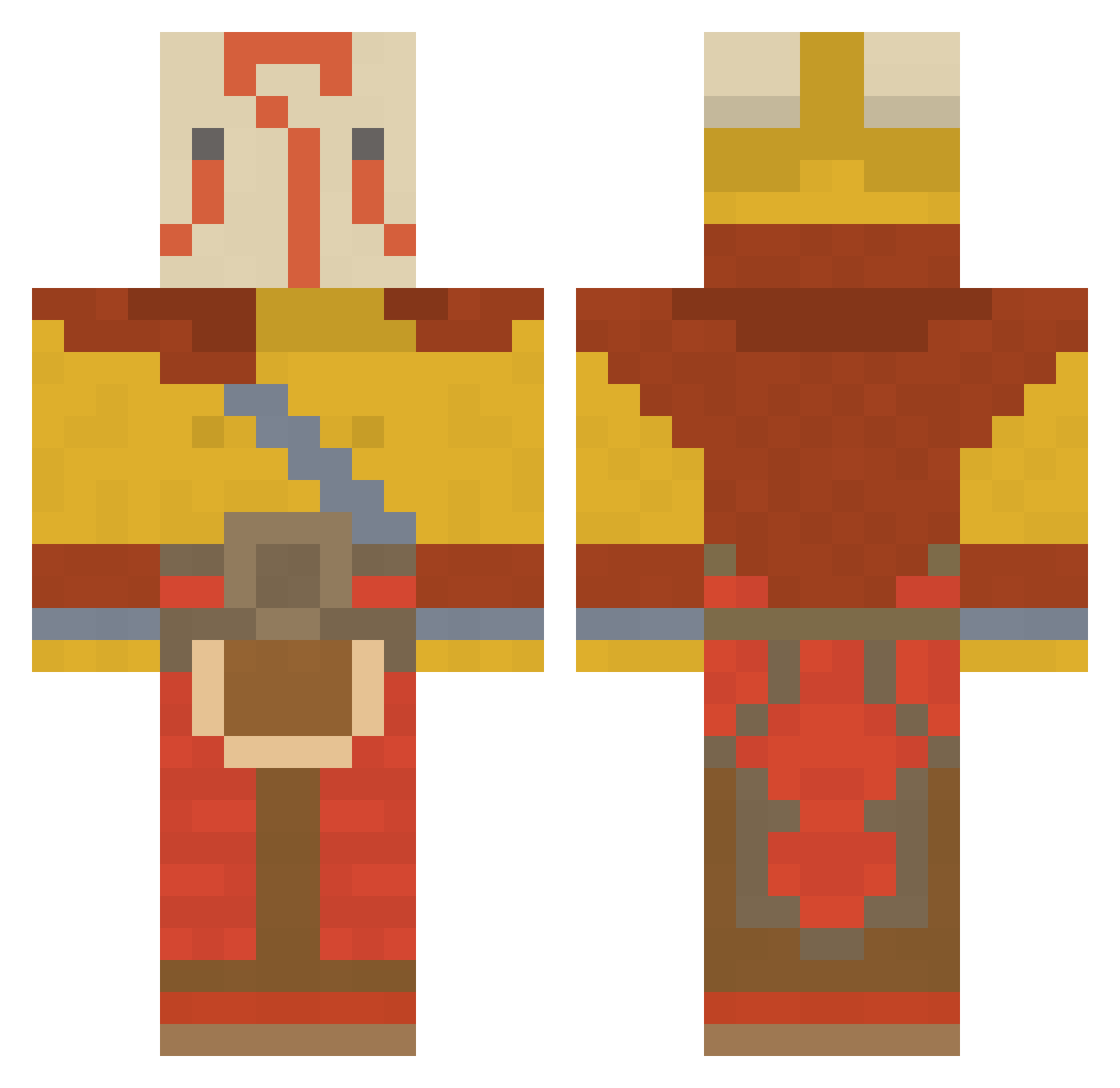 AvantGarde Minecraft skin, front and back view