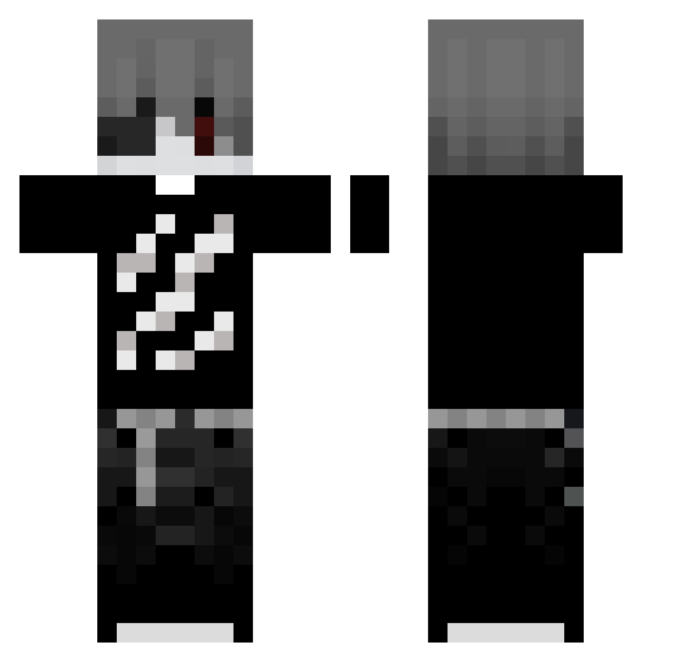 Haleks26 Minecraft skin, front and back view