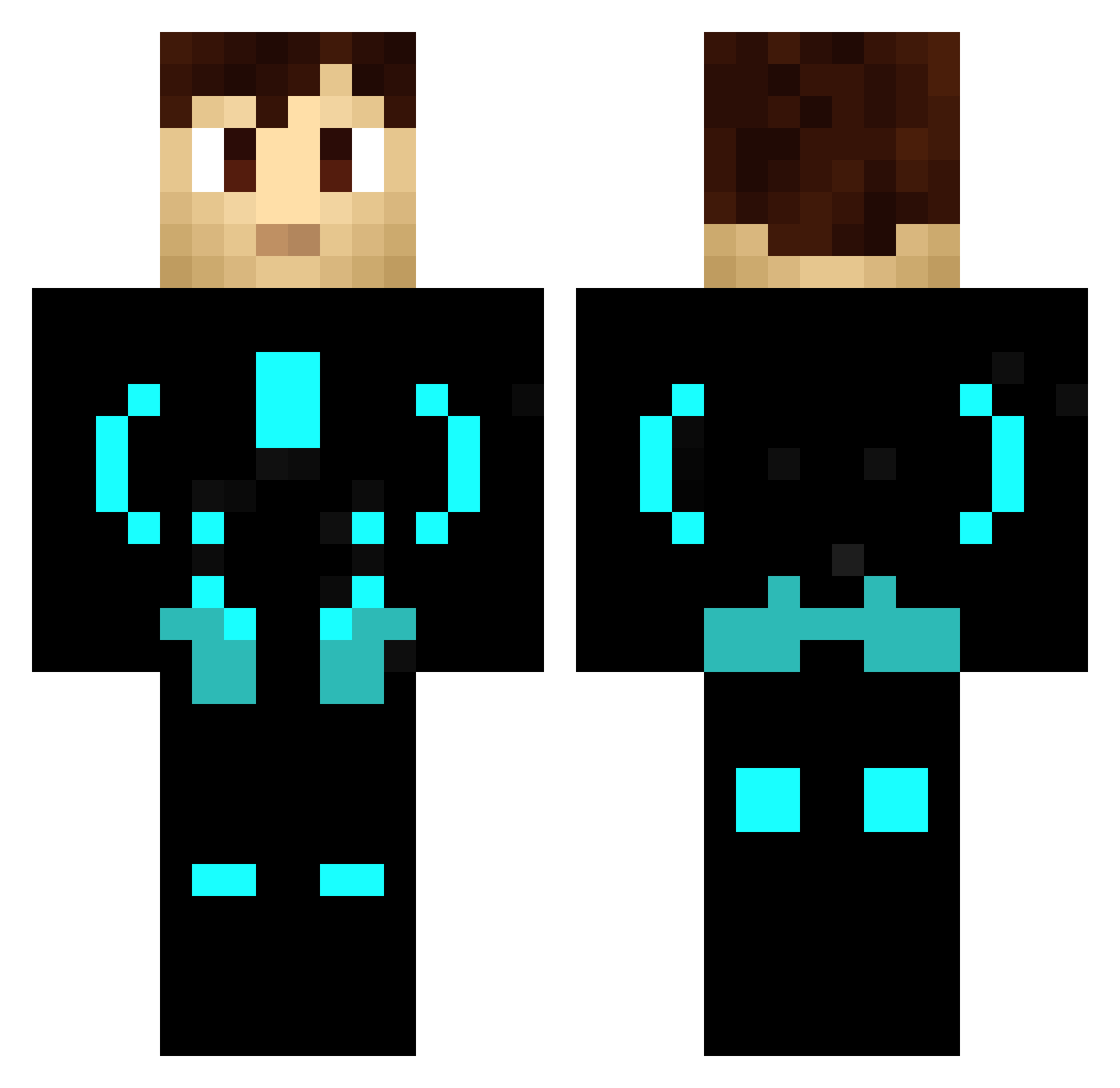 DrFloflo Minecraft skin, front and back view