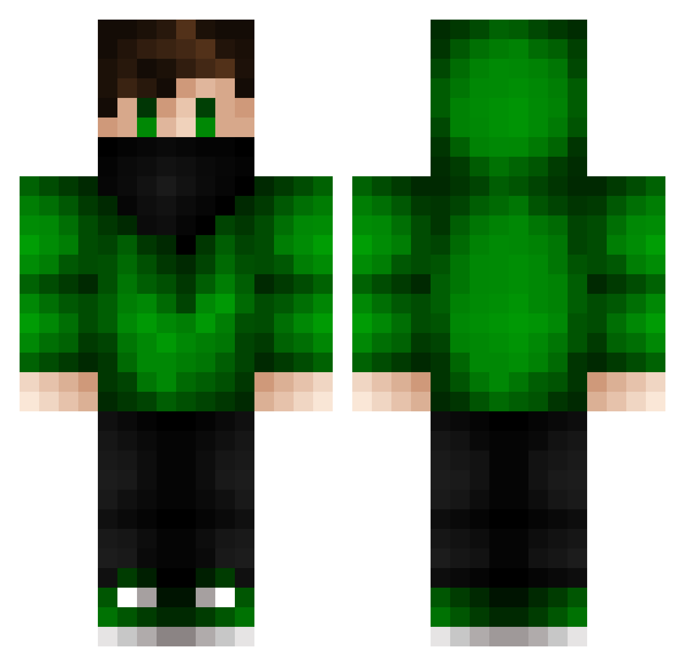SQUAR3D Minecraft skin, front and back view