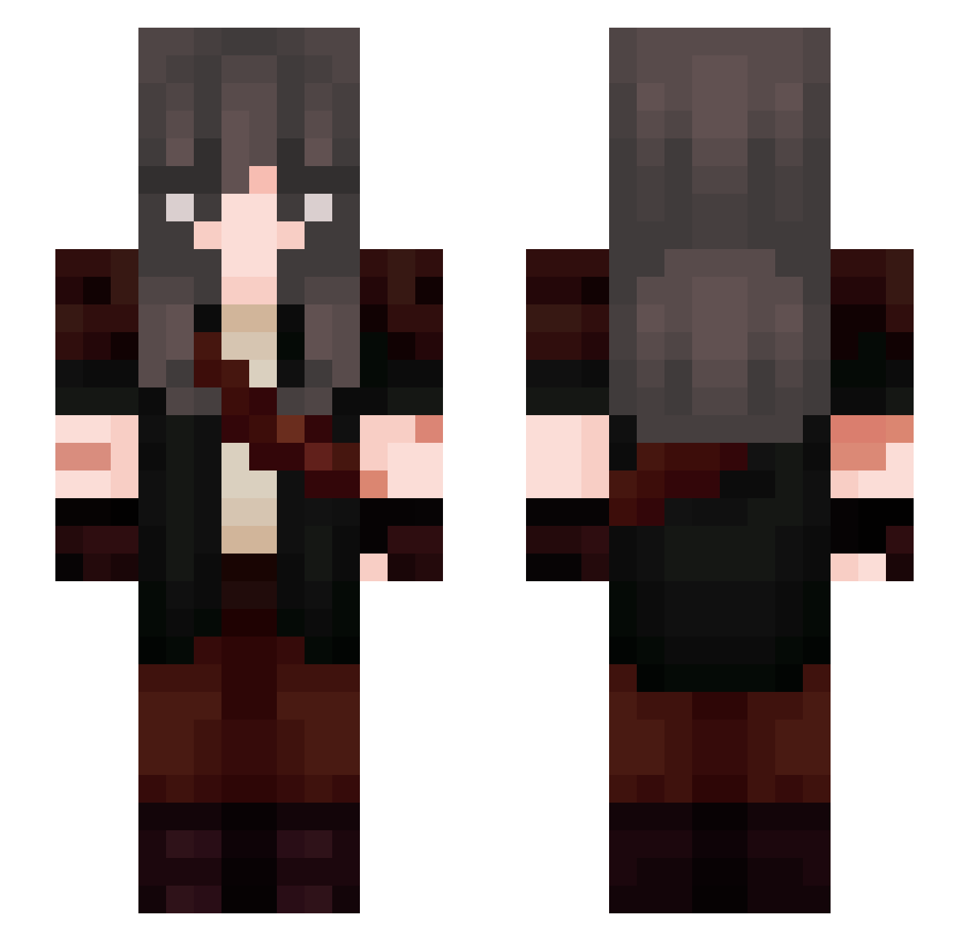 nicolemn Minecraft skin, front and back view