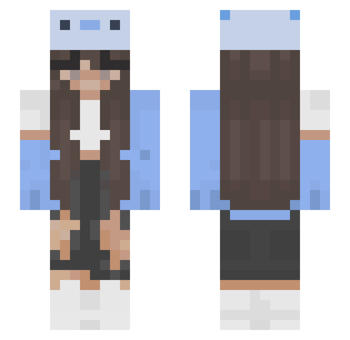 Makerder Minecraft skin, front and back view