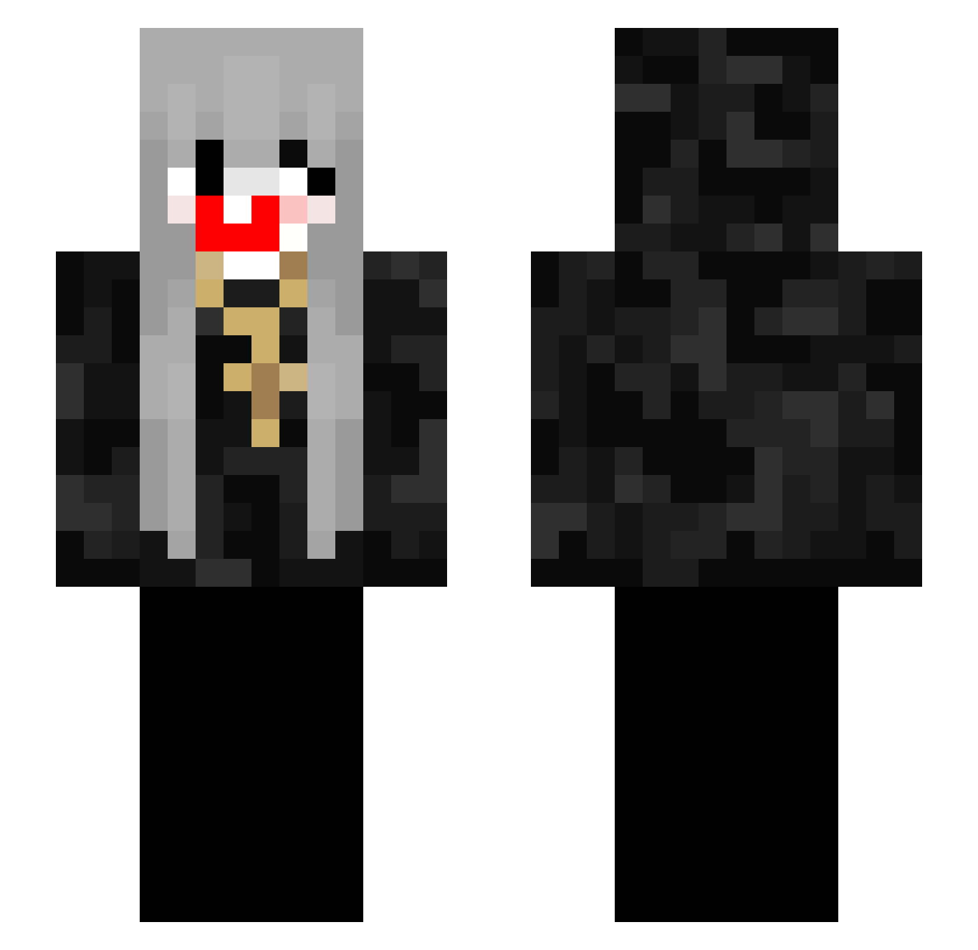 Kabebra228 Minecraft skin, front and back view