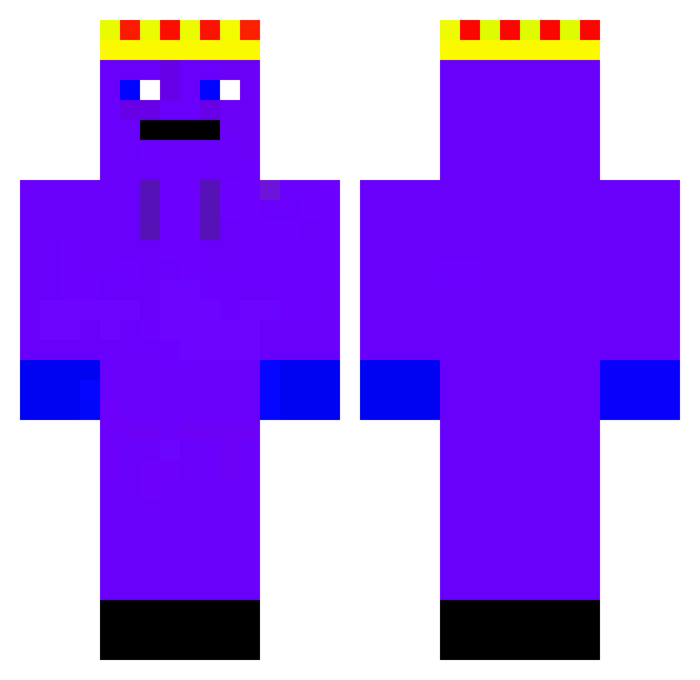 TedrixHD Minecraft skin, front and back view