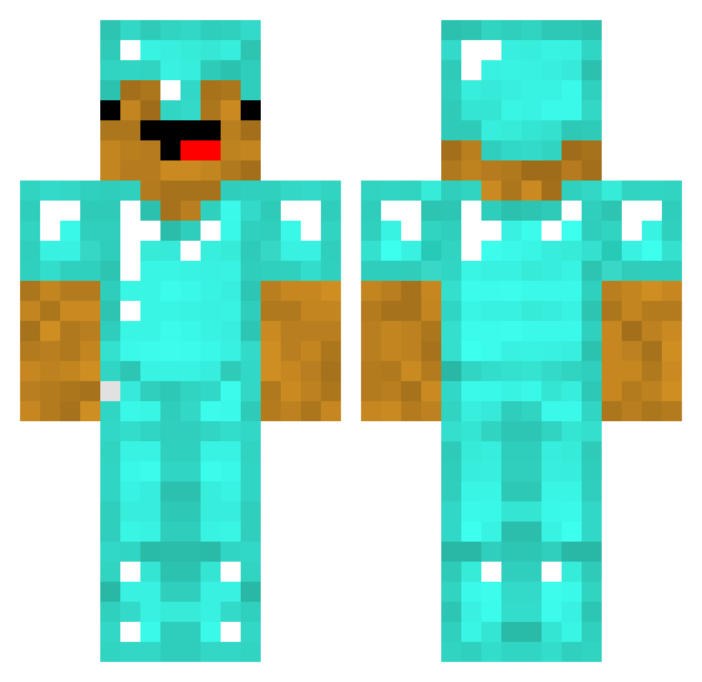 MuffinDNB Minecraft skin, front and back view
