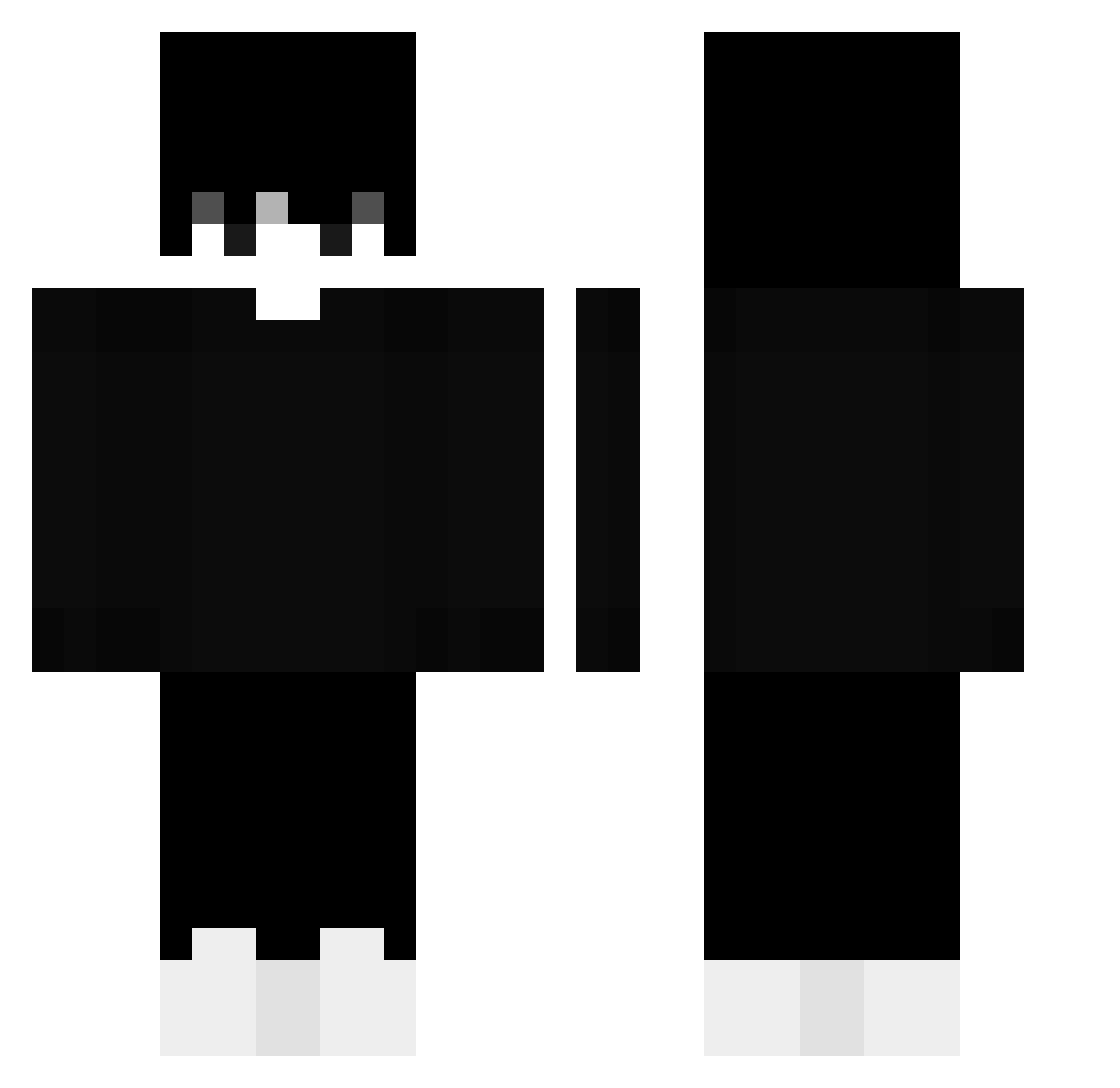 SunnyNub Minecraft skin, front and back view