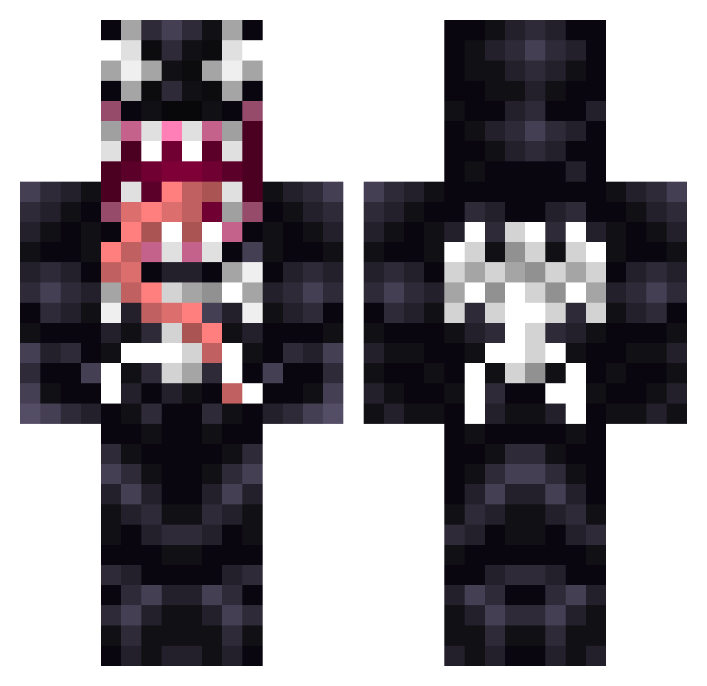 QUiKeM Minecraft skin, front and back view