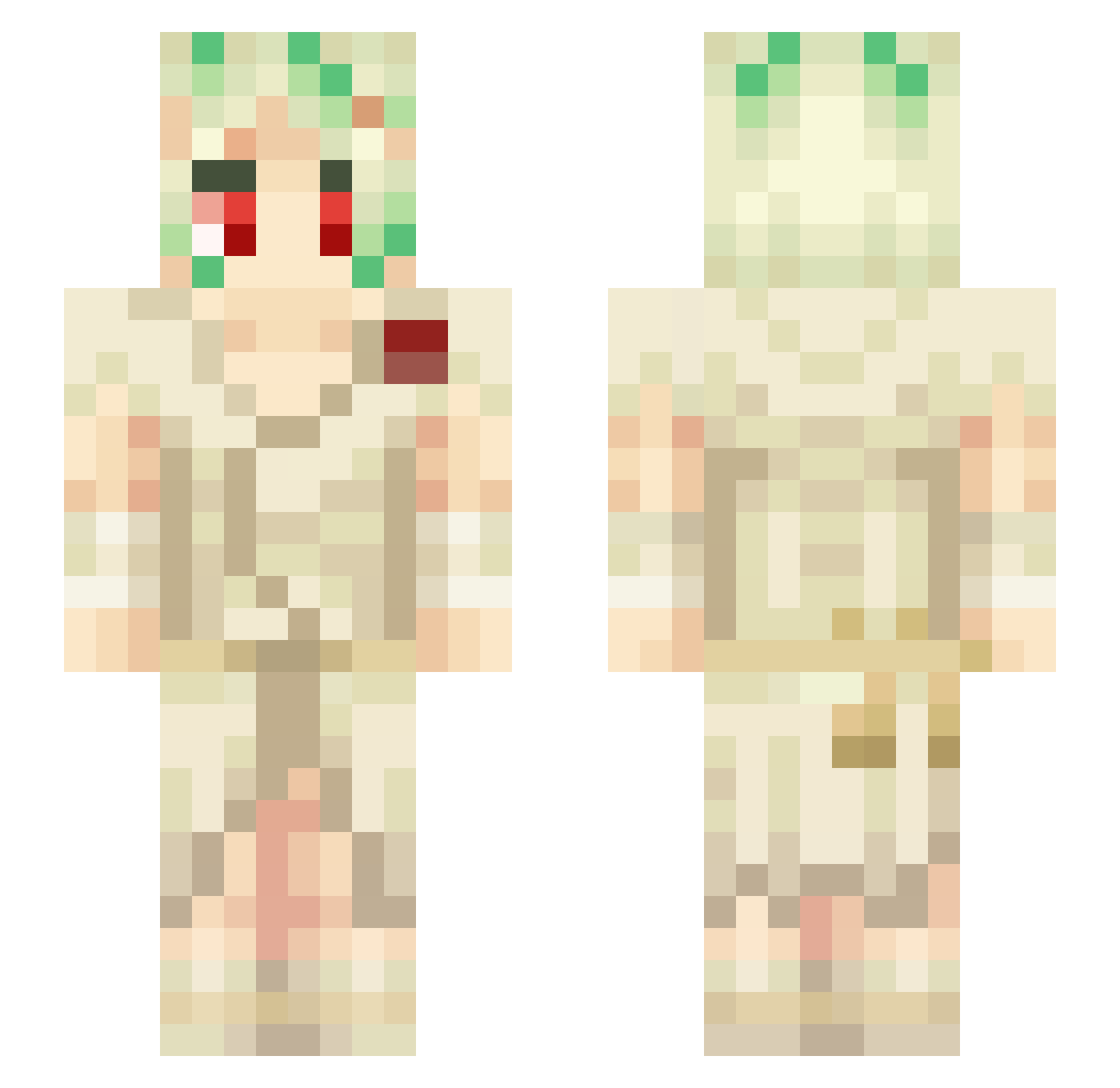 NotSpiderFork Minecraft skin, front and back view