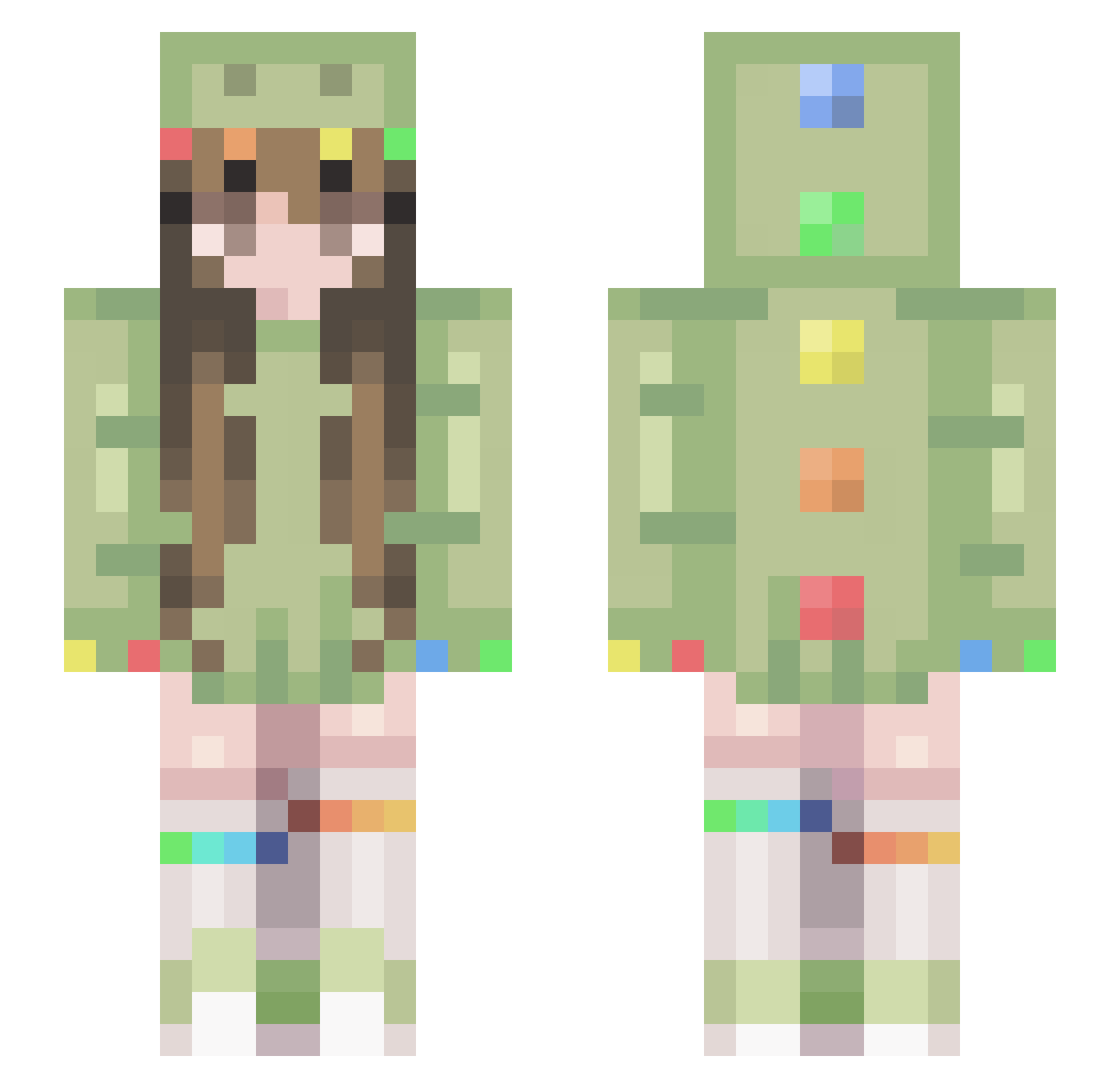 ChuliTheRock Minecraft skin, front and back view