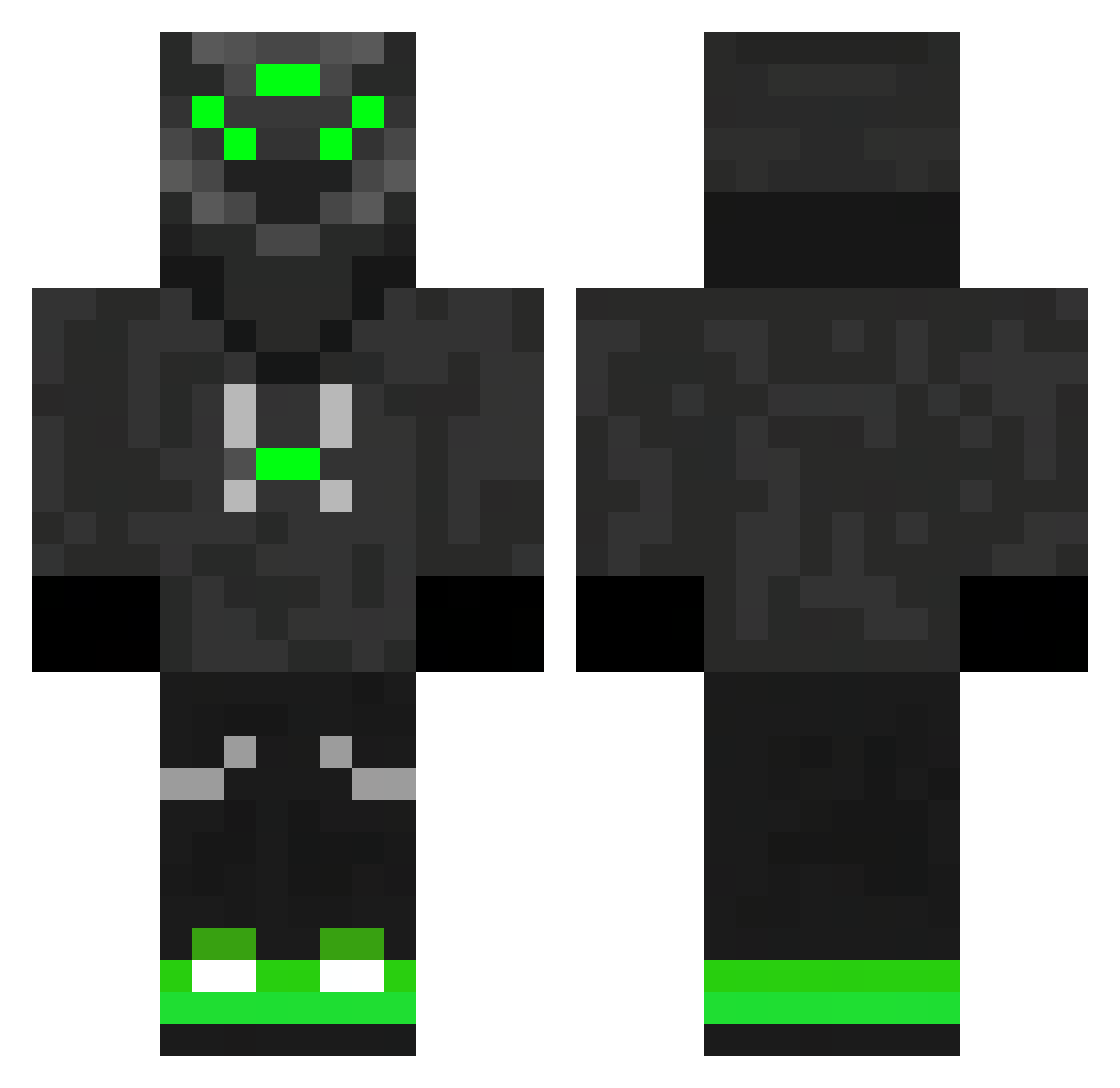 Saharde Minecraft skin, front and back view