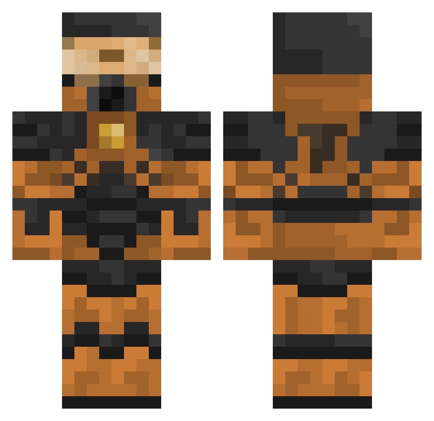 synpath Minecraft skin, front and back view
