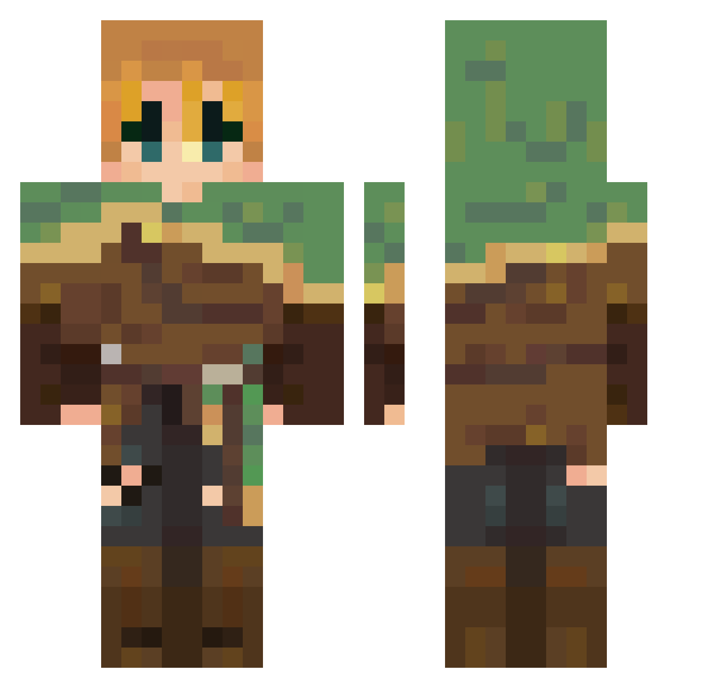 PurpleReetKever Minecraft skin, front and back view