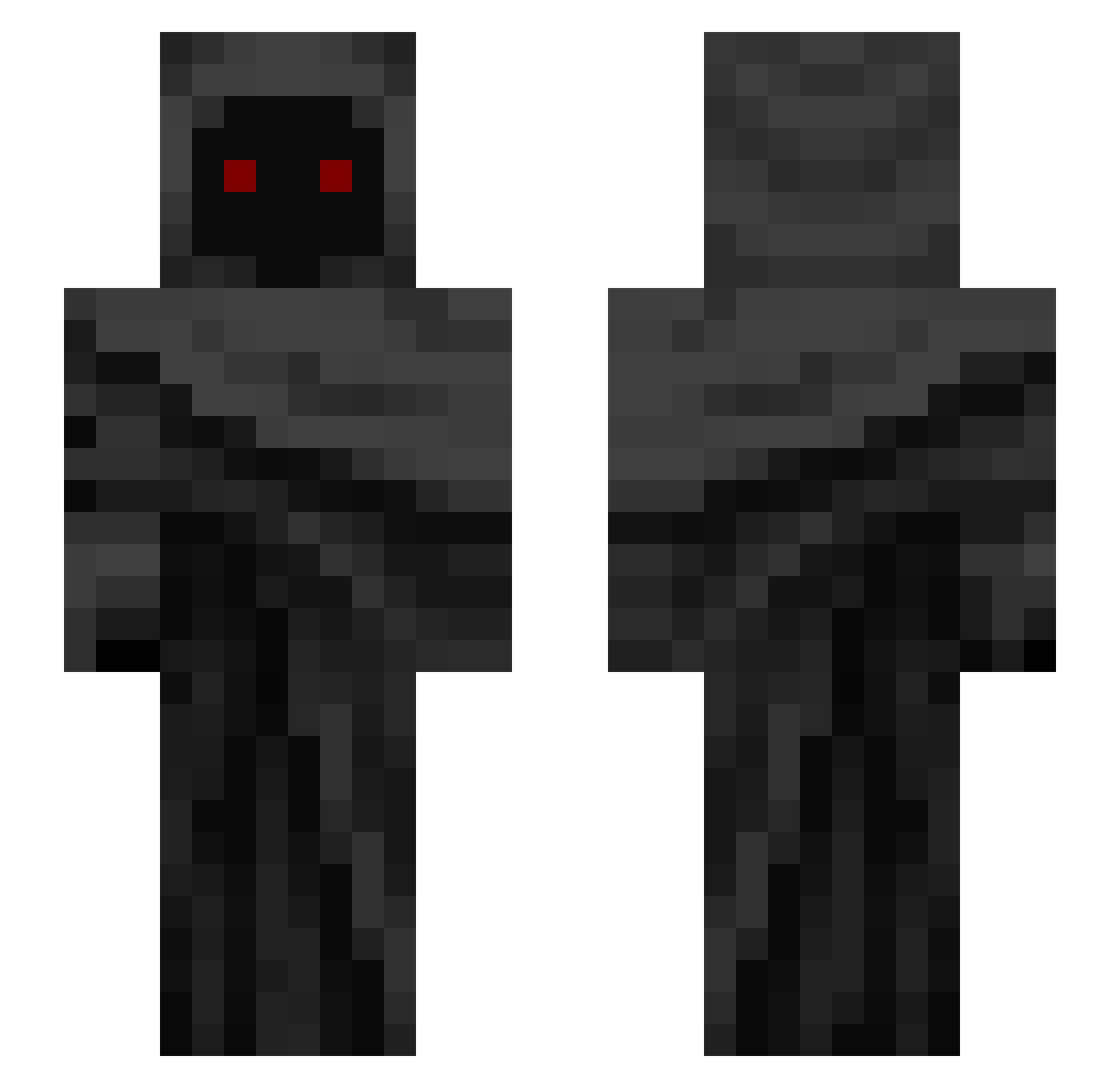 77oi Minecraft skin, front and back view
